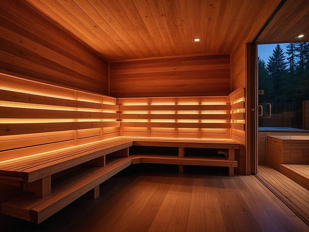 Cozy master bedroom with a sleek infrared sauna, highlighting the benefits of creating a personal wellness retreat at home