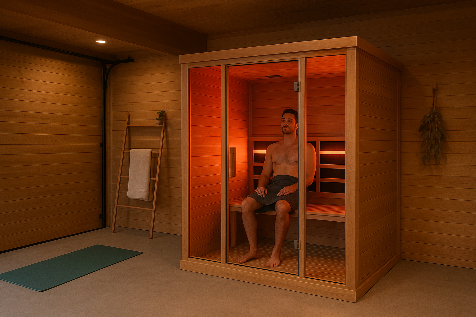sauna-in-garage-luxury-setup