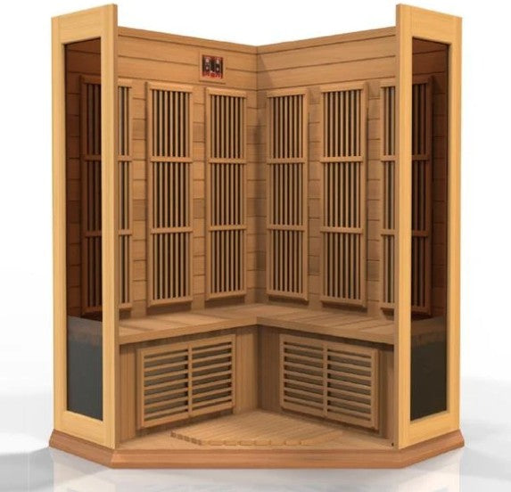 Maxxus 3 Person Corner FAR Infrared Sauna – Near Zero EMF