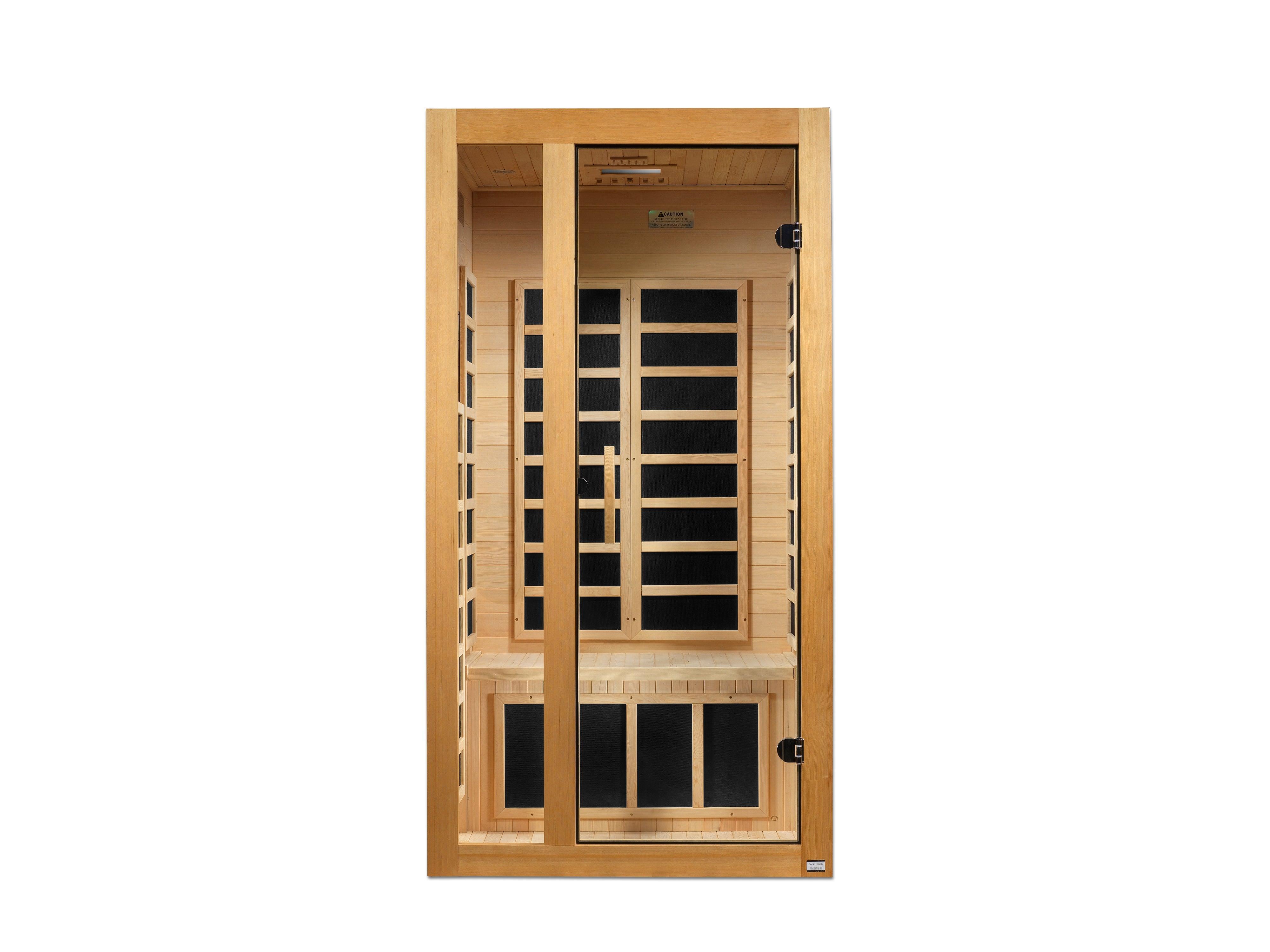 Dynamic Gracia 1-2 Person Low EMF Infrared Sauna Hemlock Wood, Bluetooth, Chromotherapy