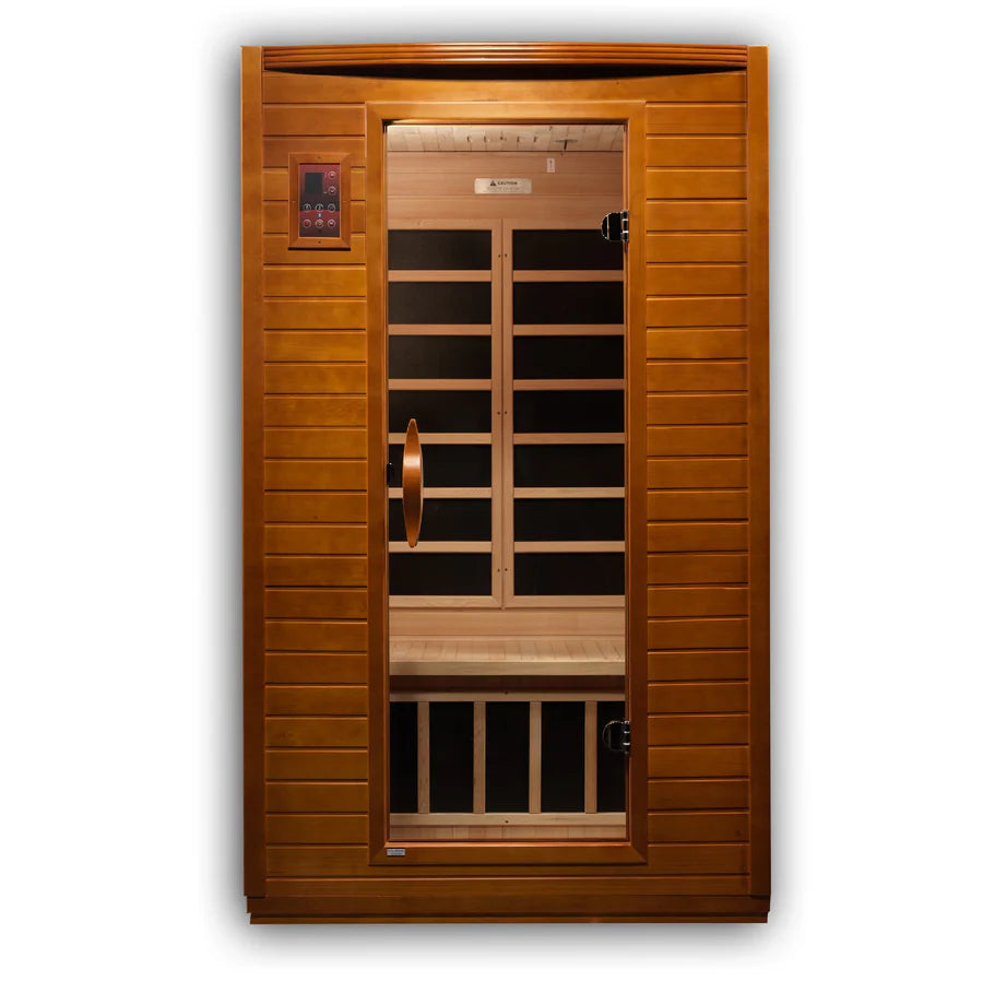 Dynamic Saunas Versailles Elite Edition – 2 Person Indoor Far Infrared Sauna – Natural Hemlock, Bluetooth, Chromotherapy