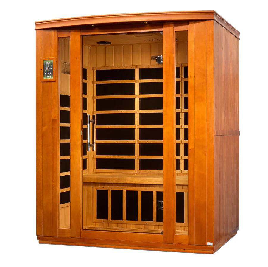 Dynamic "Bellagio" 3-Person Infrared Sauna – Canadian Hemlock, Bluetooth, Low EMF Panels, Chromotherapy