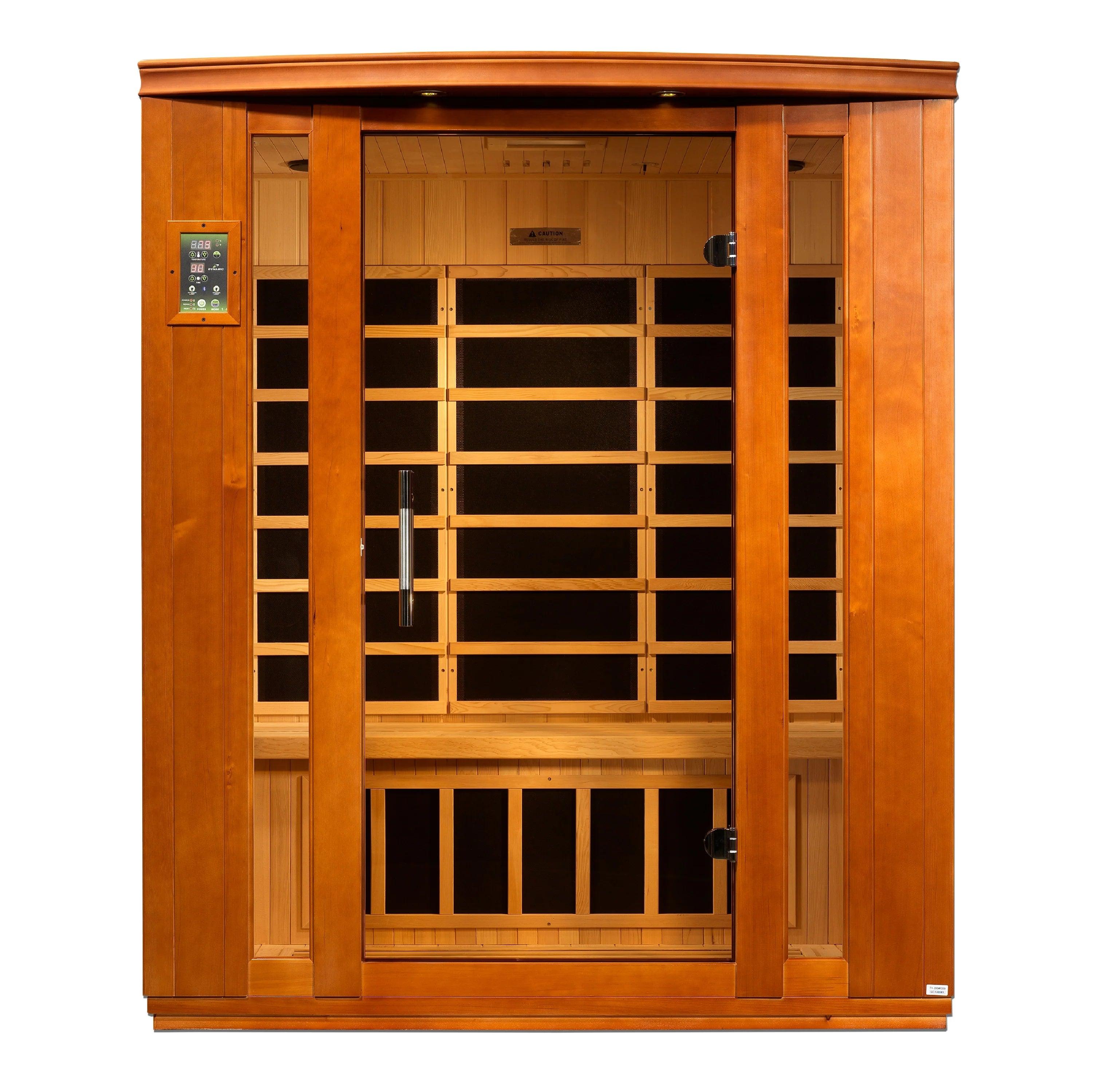 Dynamic "Bellagio" 3-Person Infrared Sauna – Canadian Hemlock, Bluetooth, Low EMF Panels, Chromotherapy