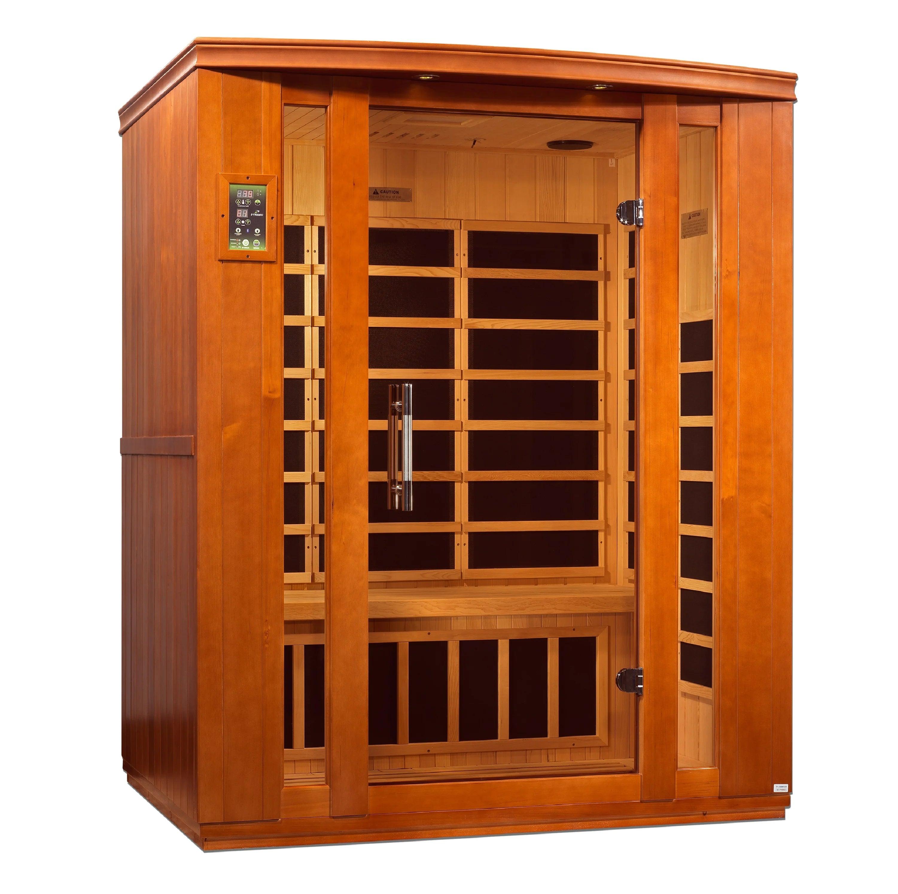 Dynamic "Bellagio" 3-Person Infrared Sauna – Canadian Hemlock, Bluetooth, Low EMF Panels, Chromotherapy