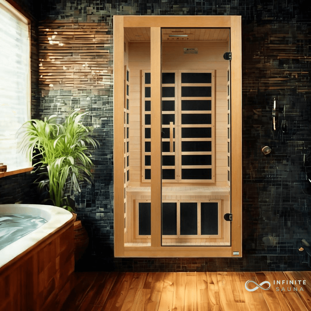 Dynamic Gracia 1-2 Person Low EMF Infrared Sauna Hemlock Wood, Bluetooth, Chromotherapy