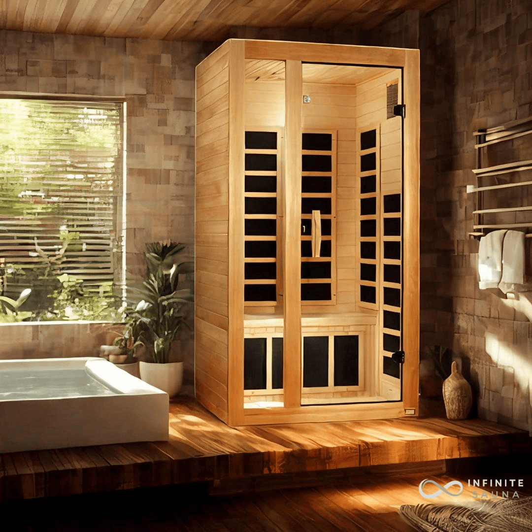 Dynamic Gracia 1-2 Person Low EMF Infrared Sauna Hemlock Wood, Bluetooth, Chromotherapy