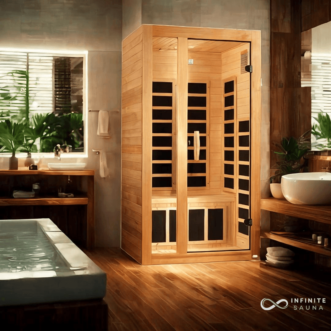 Dynamic Gracia 1-2 Person Low EMF Infrared Sauna Hemlock Wood, Bluetooth, Chromotherapy