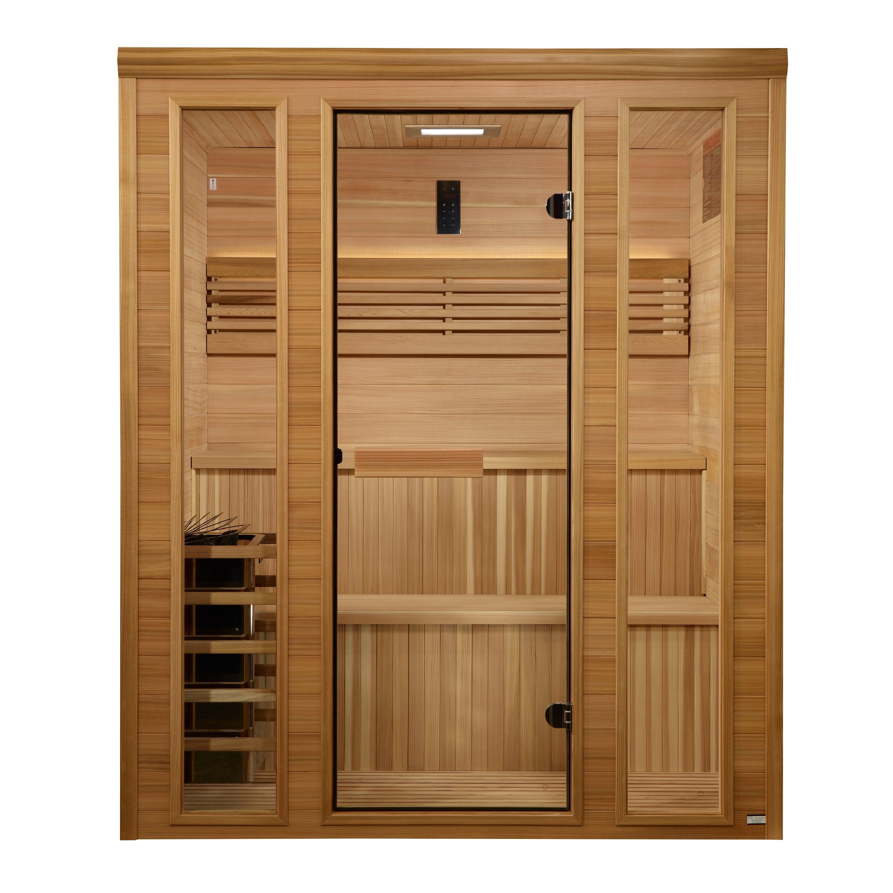 Golden Designs Engelberg 6 Person Traditional Steam Sauna with Chromotherapy Lighting