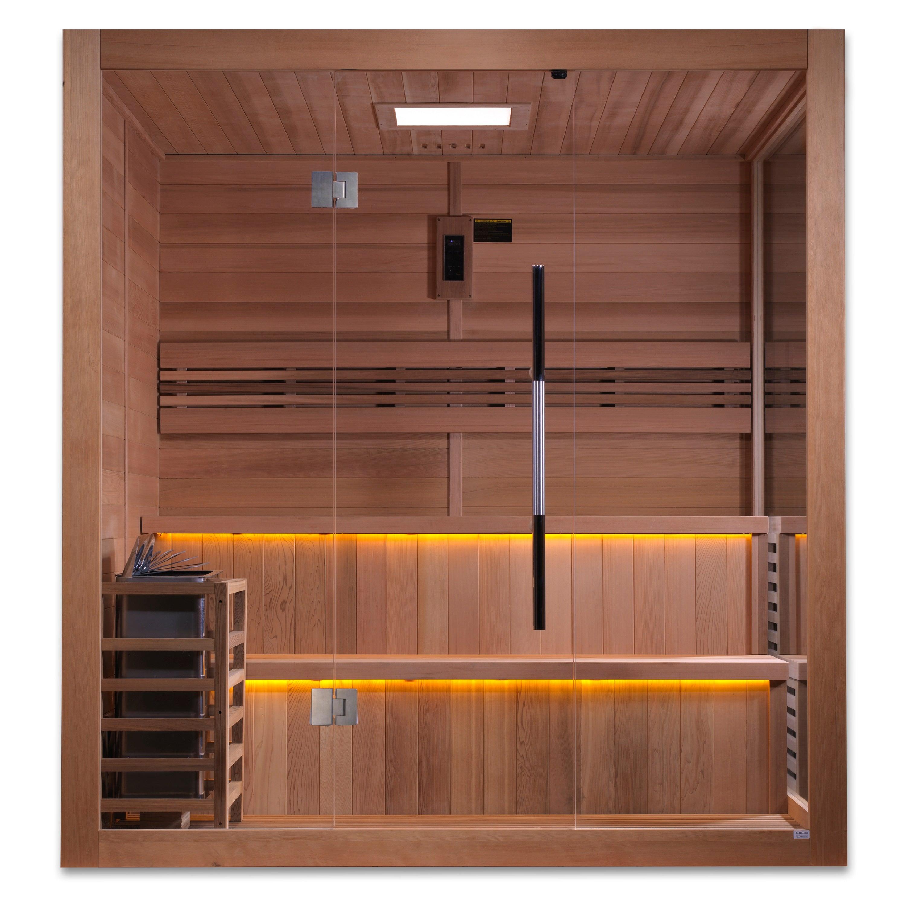 Golden Designs Kuusamo 6 Person Traditional Sauna with Chromotherapy Lighting