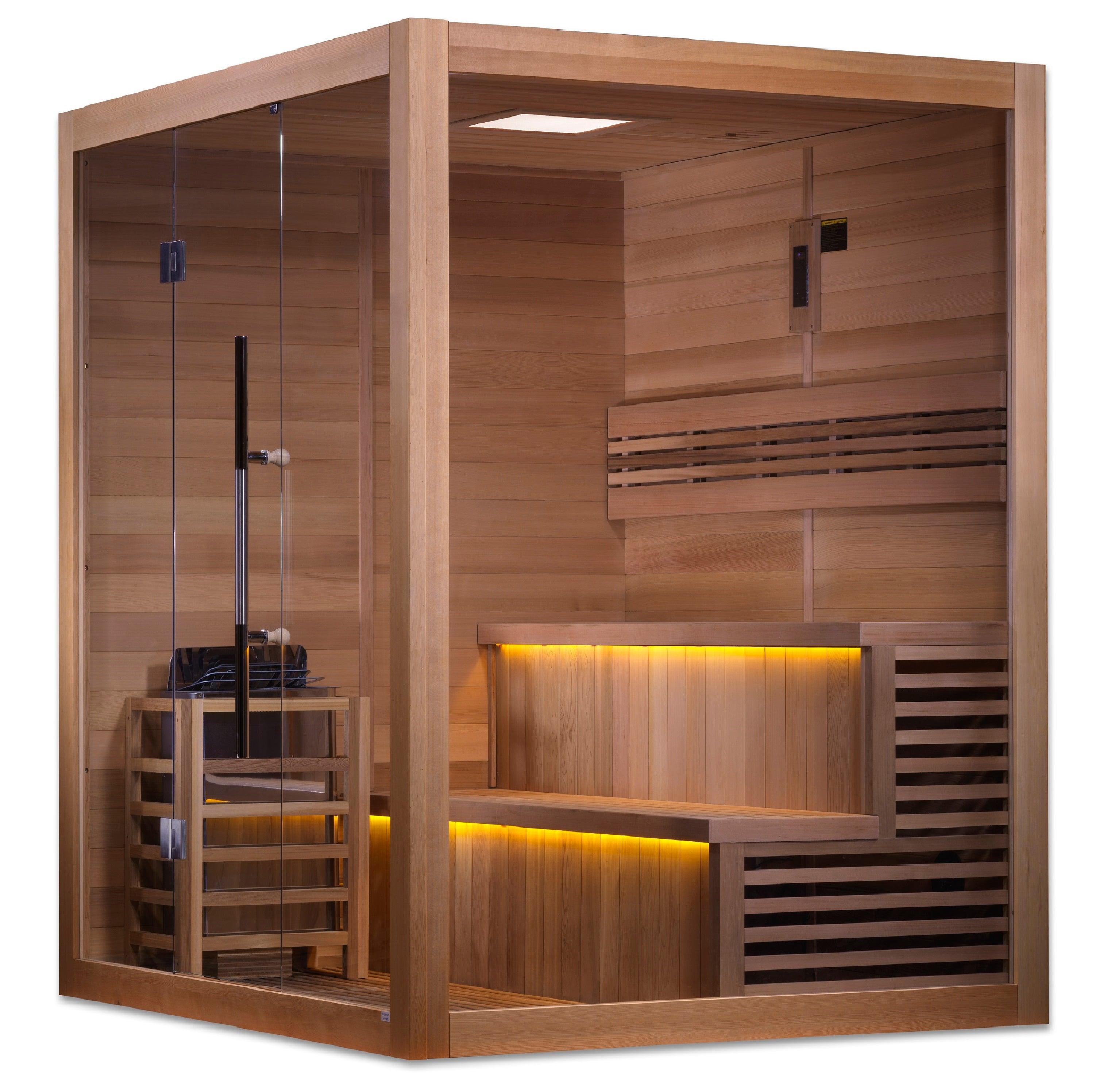 Golden Designs Kuusamo 6 Person Traditional Sauna with Chromotherapy Lighting