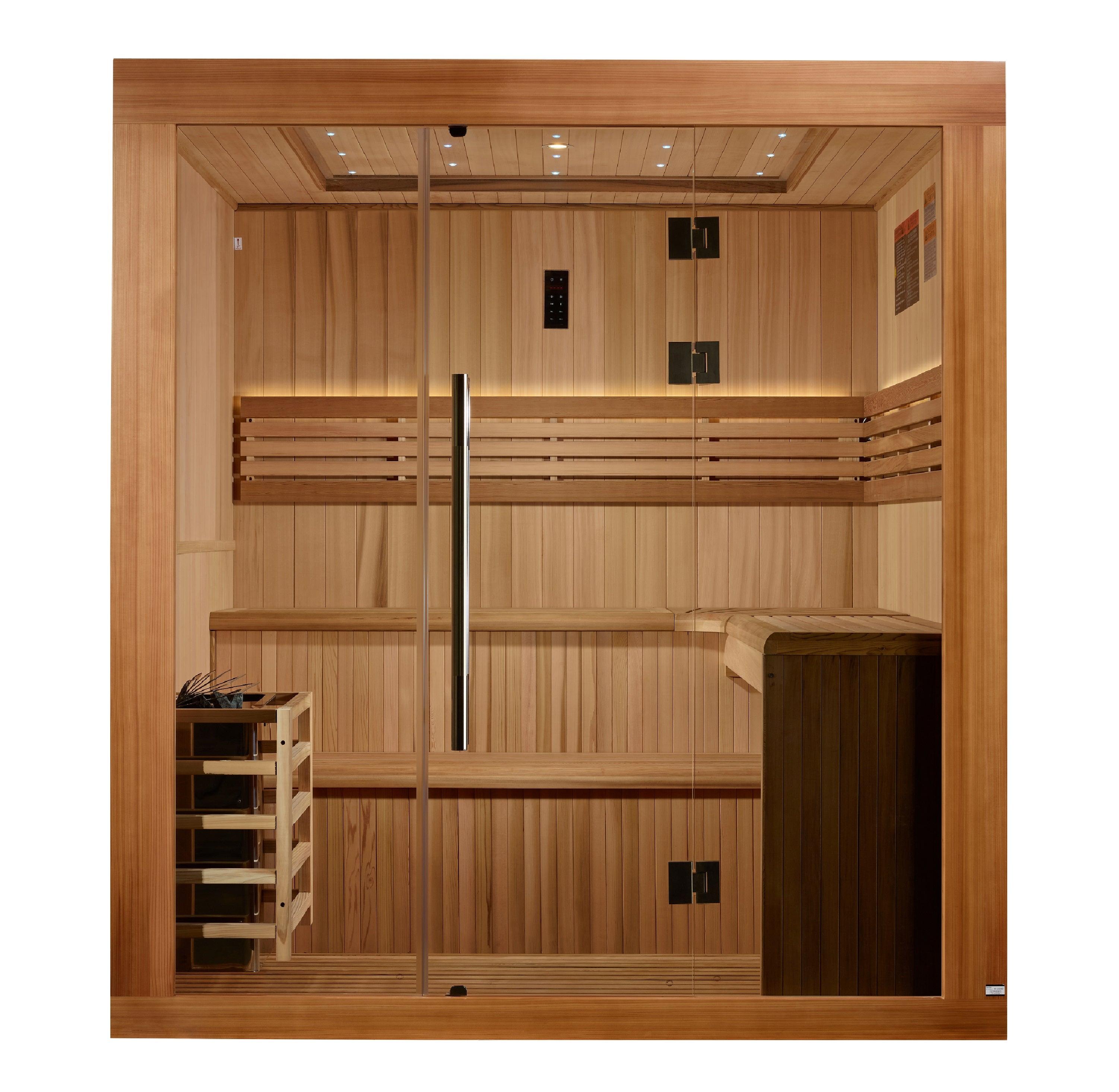Golden Designs Osla 6 Person Traditional Sauna with Color Therapy Lighting