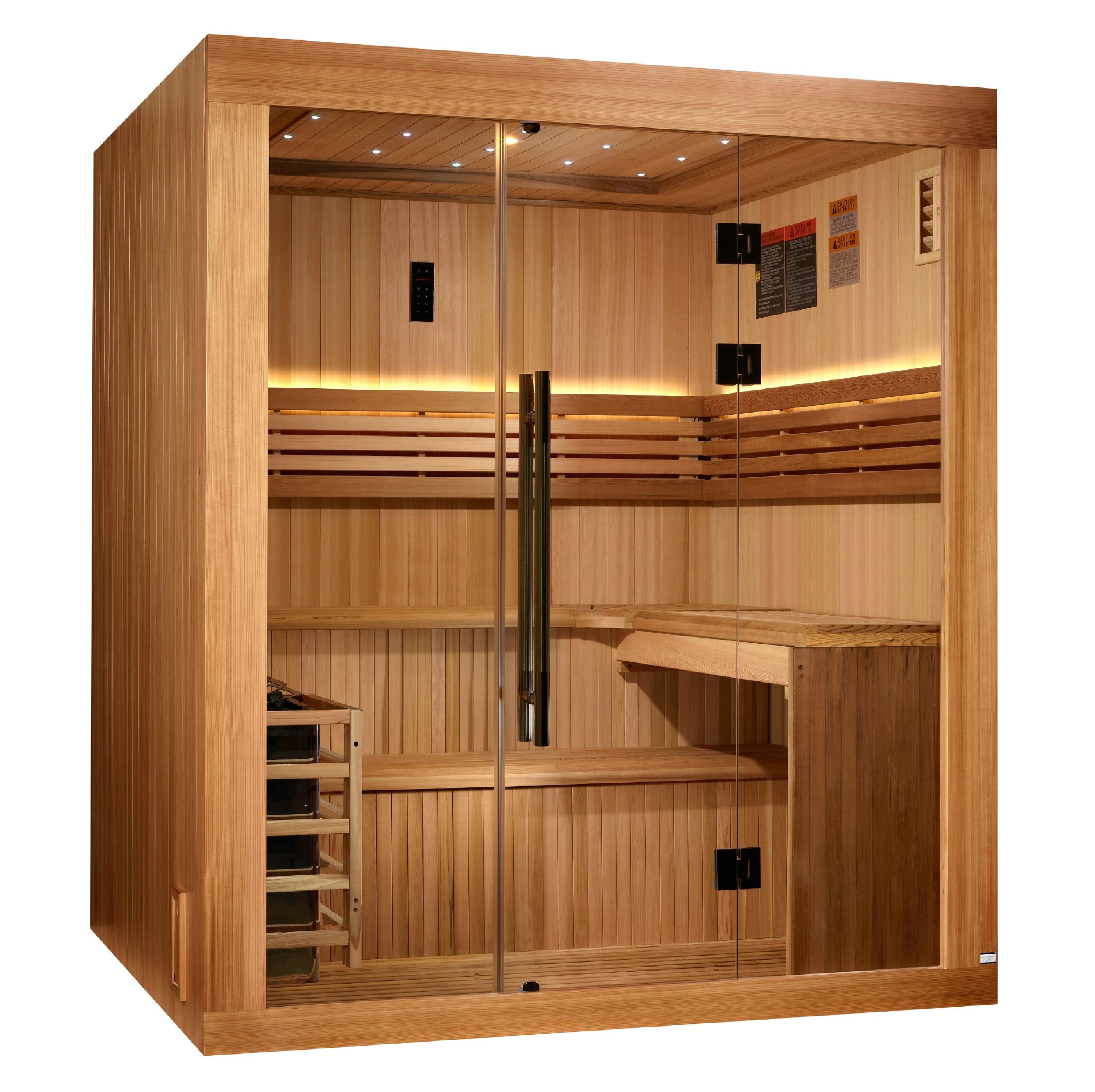 Golden Designs Osla 6 Person Traditional Sauna with Color Therapy Lighting
