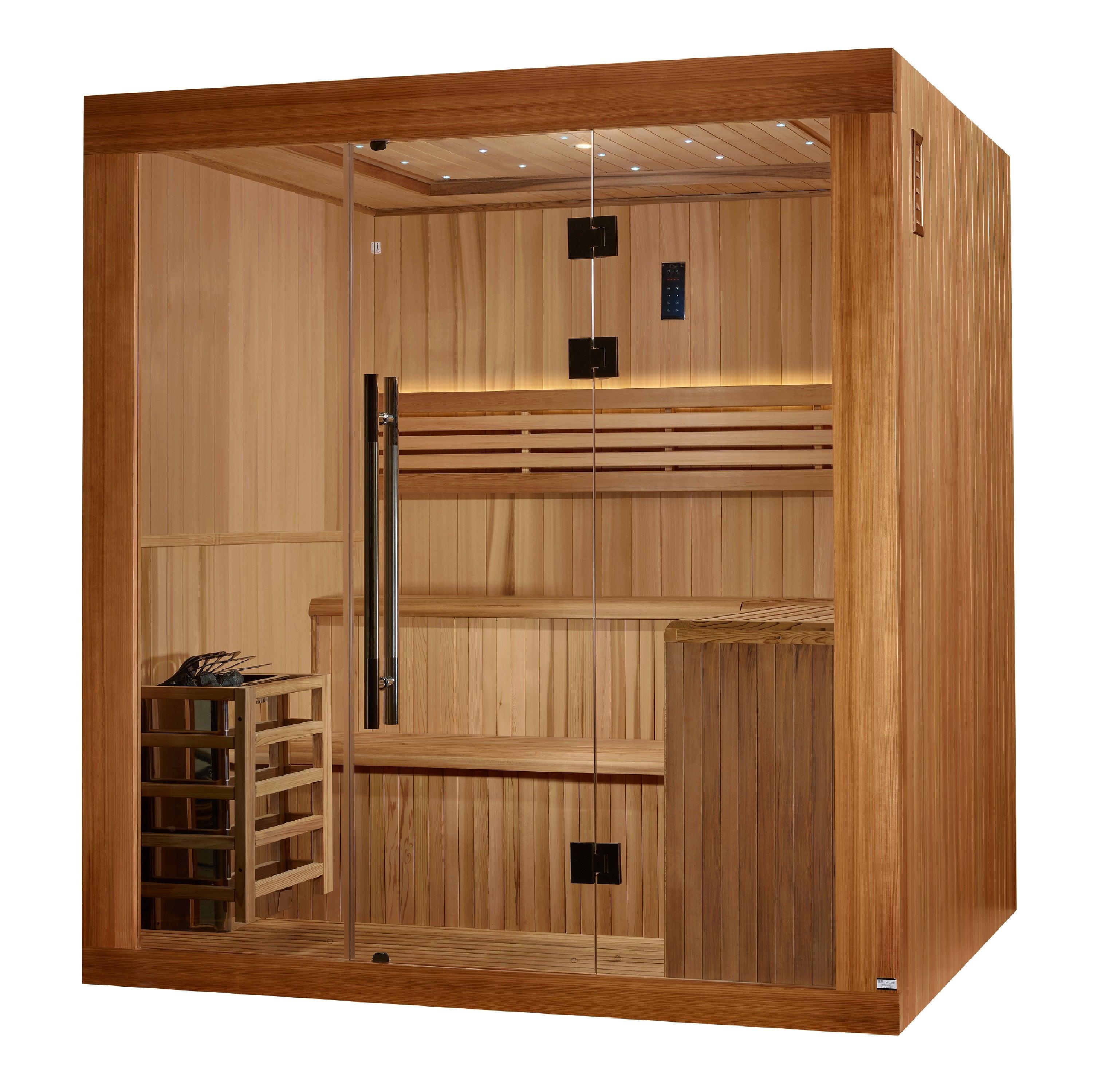 Golden Designs Osla 6 Person Traditional Sauna with Color Therapy Lighting