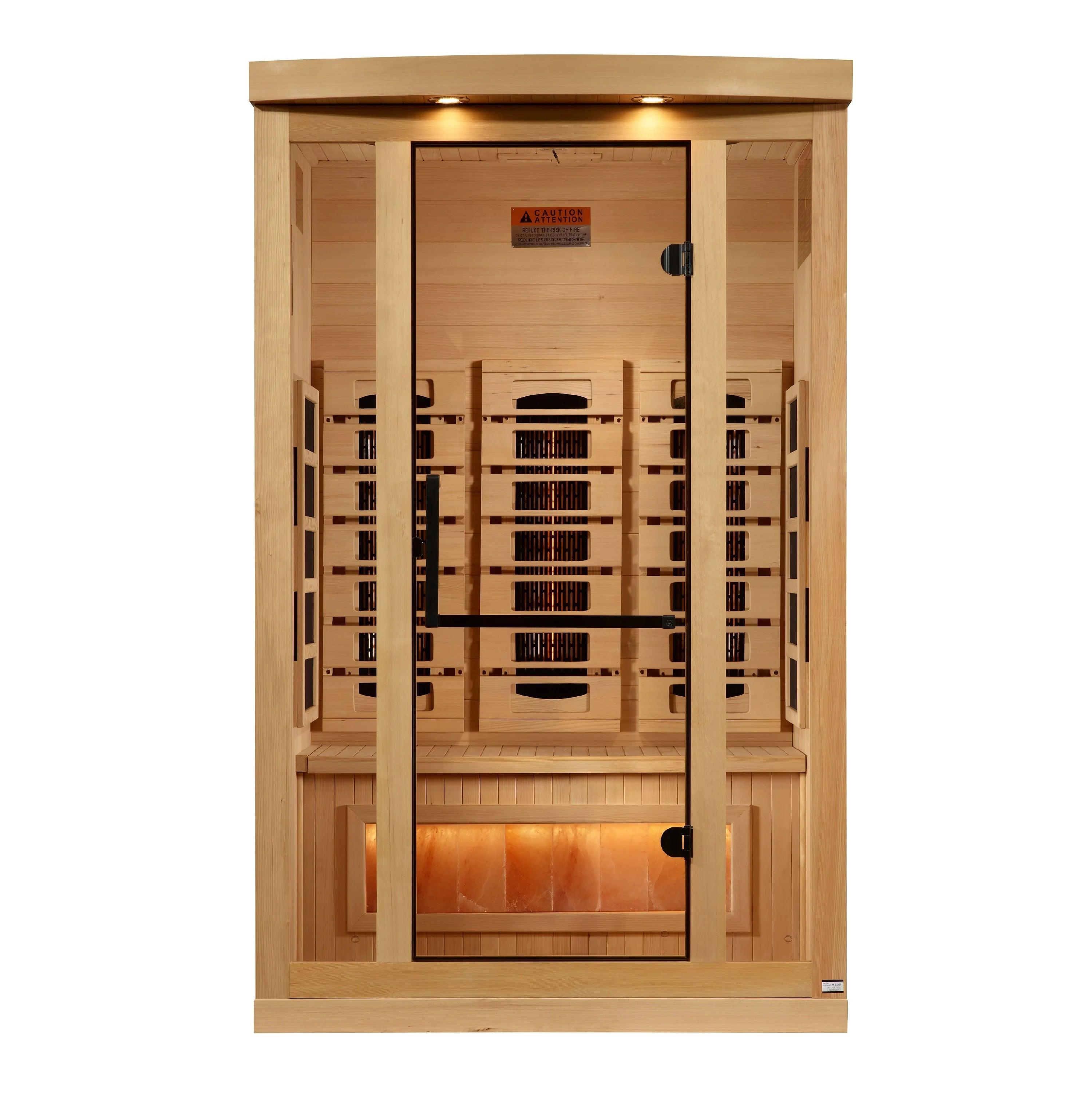 Golden Designs 2 Person Low EMF FAR Infrared Sauna with 7 Carbon Heating Panels