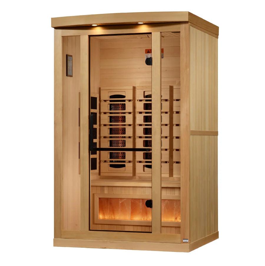 Golden Designs 2 Person Low EMF FAR Infrared Sauna with 7 Carbon Heating Panels