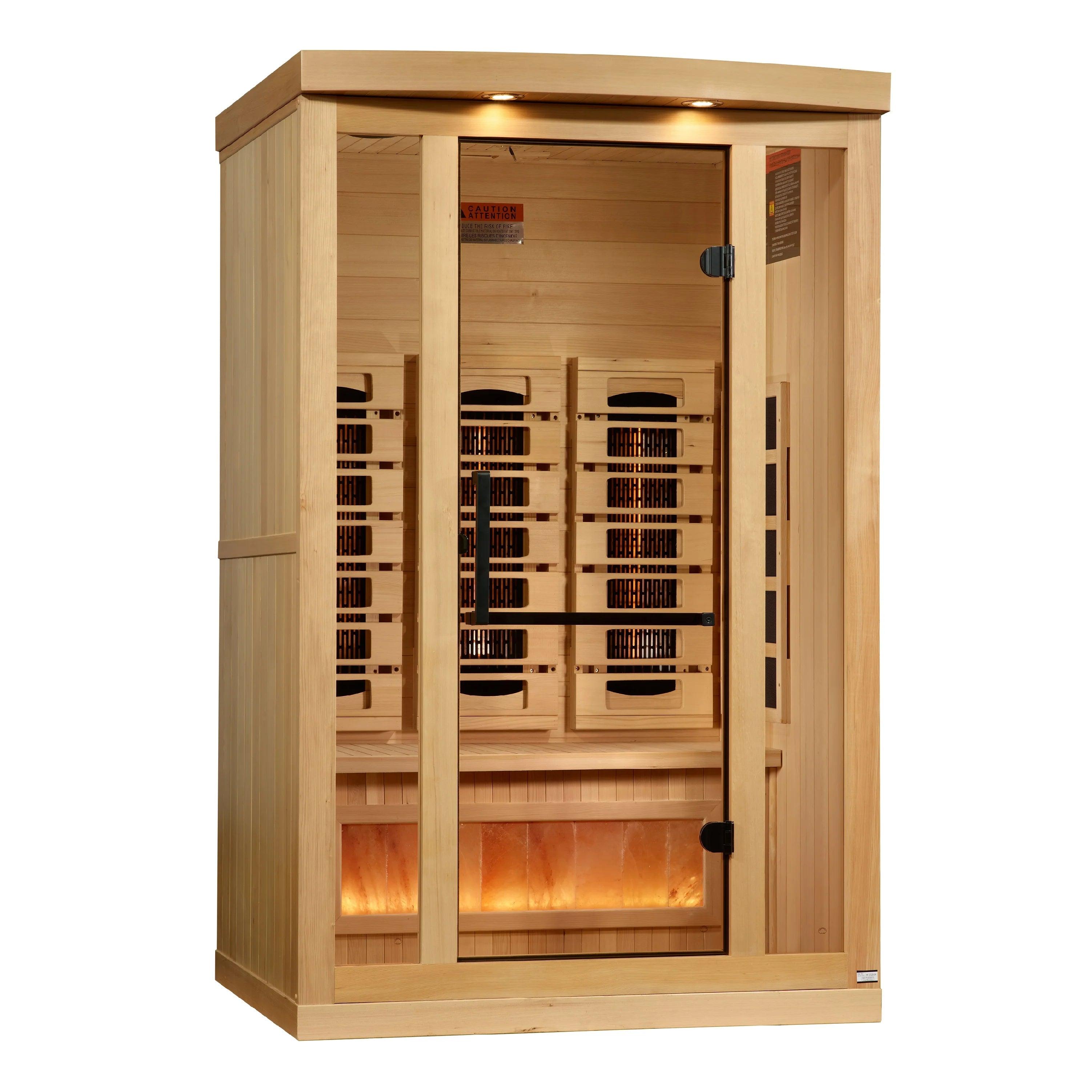 Golden Designs 2 Person Low EMF FAR Infrared Sauna with 7 Carbon Heating Panels