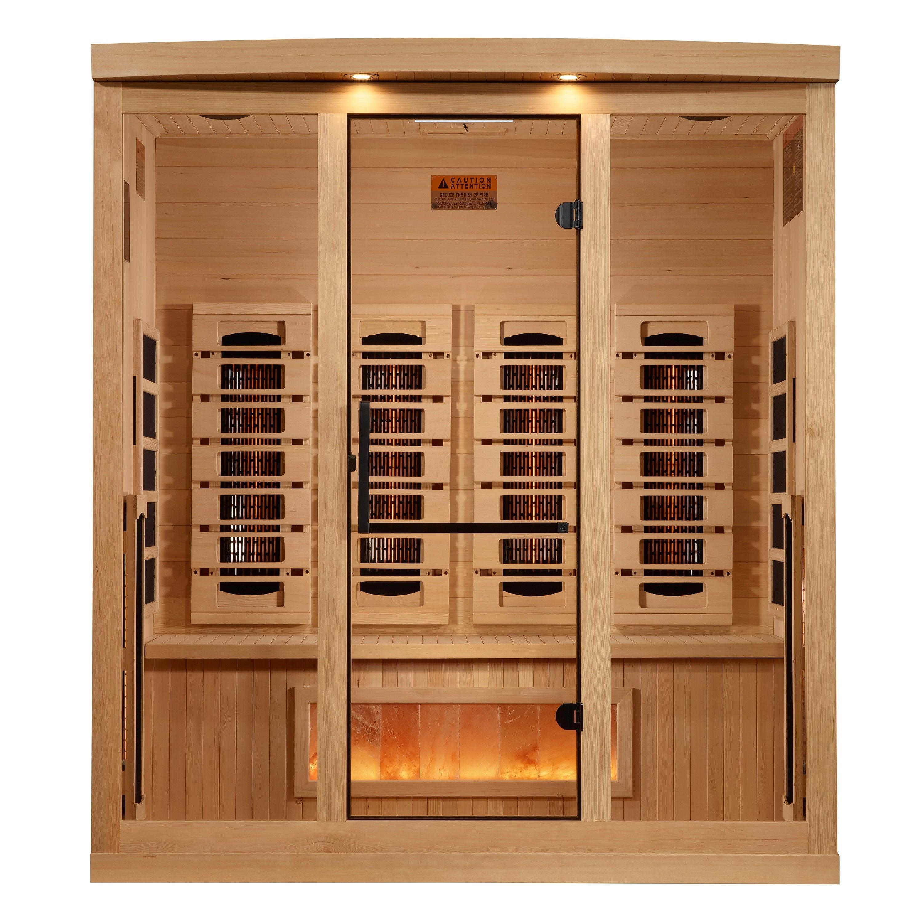 Golden Designs Reserve Edition 4 Person Full Spectrum Infrared Sauna with Himalayan Salt Bar