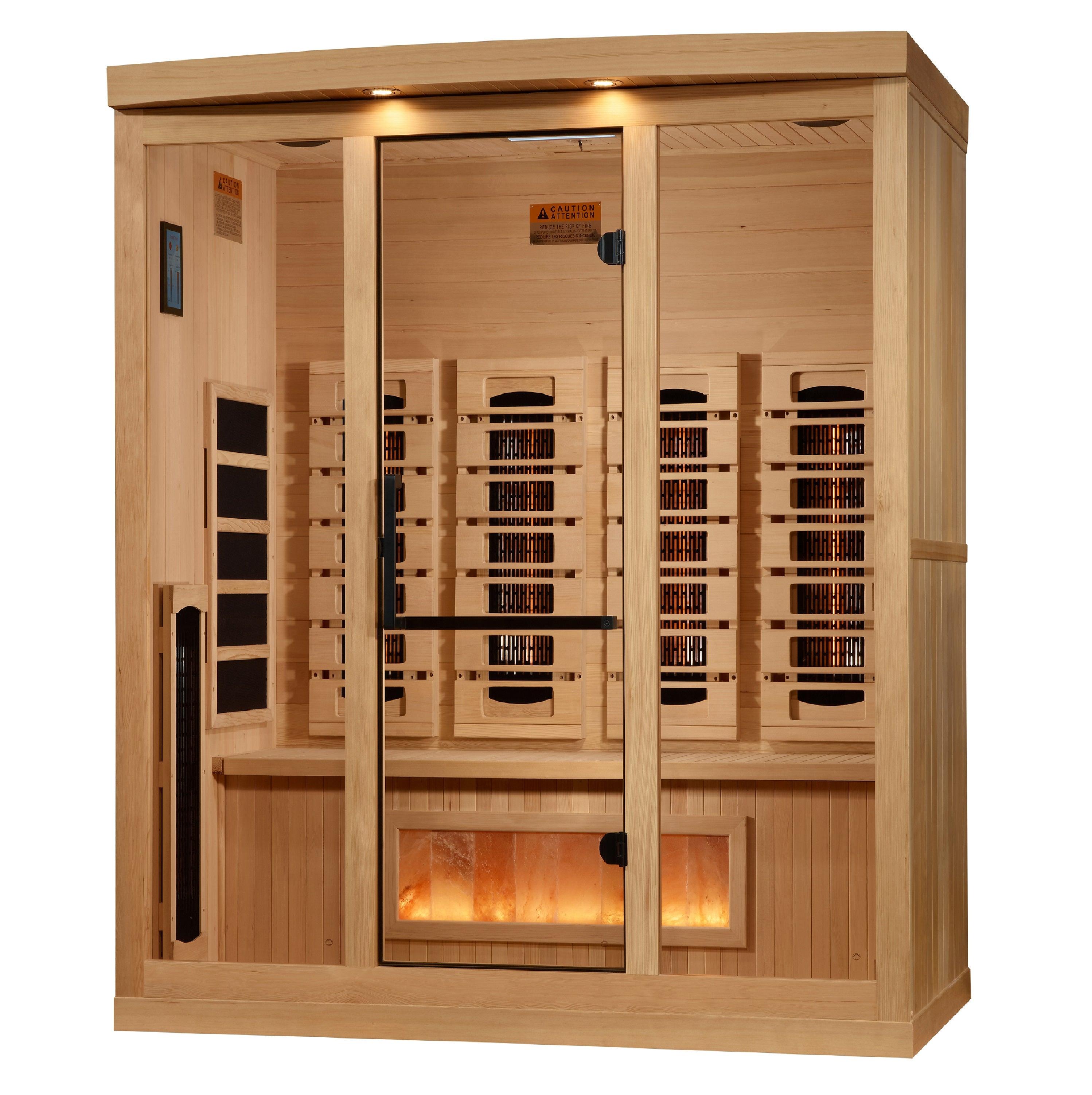 Golden Designs Reserve Edition 4 Person Full Spectrum Infrared Sauna with Himalayan Salt Bar