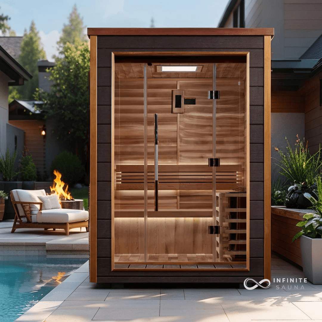 Golden Designs Narvik 2-Person Traditional Sauna with Harvia Stove & Chromotherapy