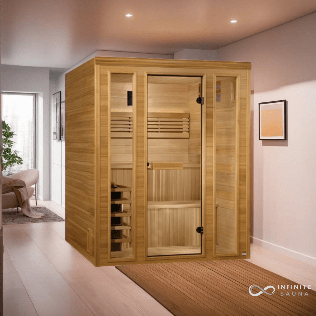 Golden Designs Engelberg 6 Person Traditional Steam Sauna with Chromotherapy Lighting