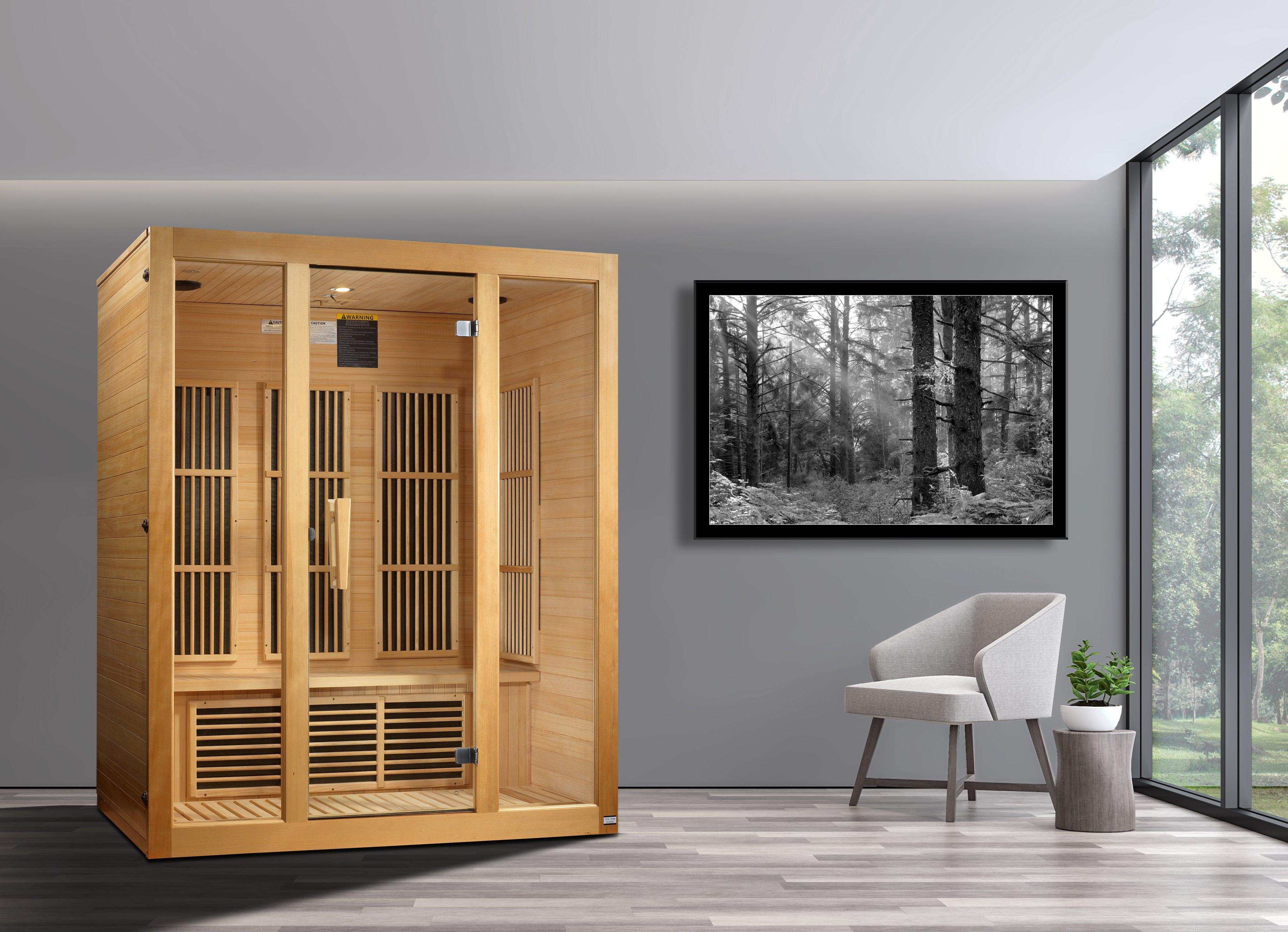 Maxxus Bellevue 3-Person Low EMF FAR Infrared Sauna with Chromotherapy