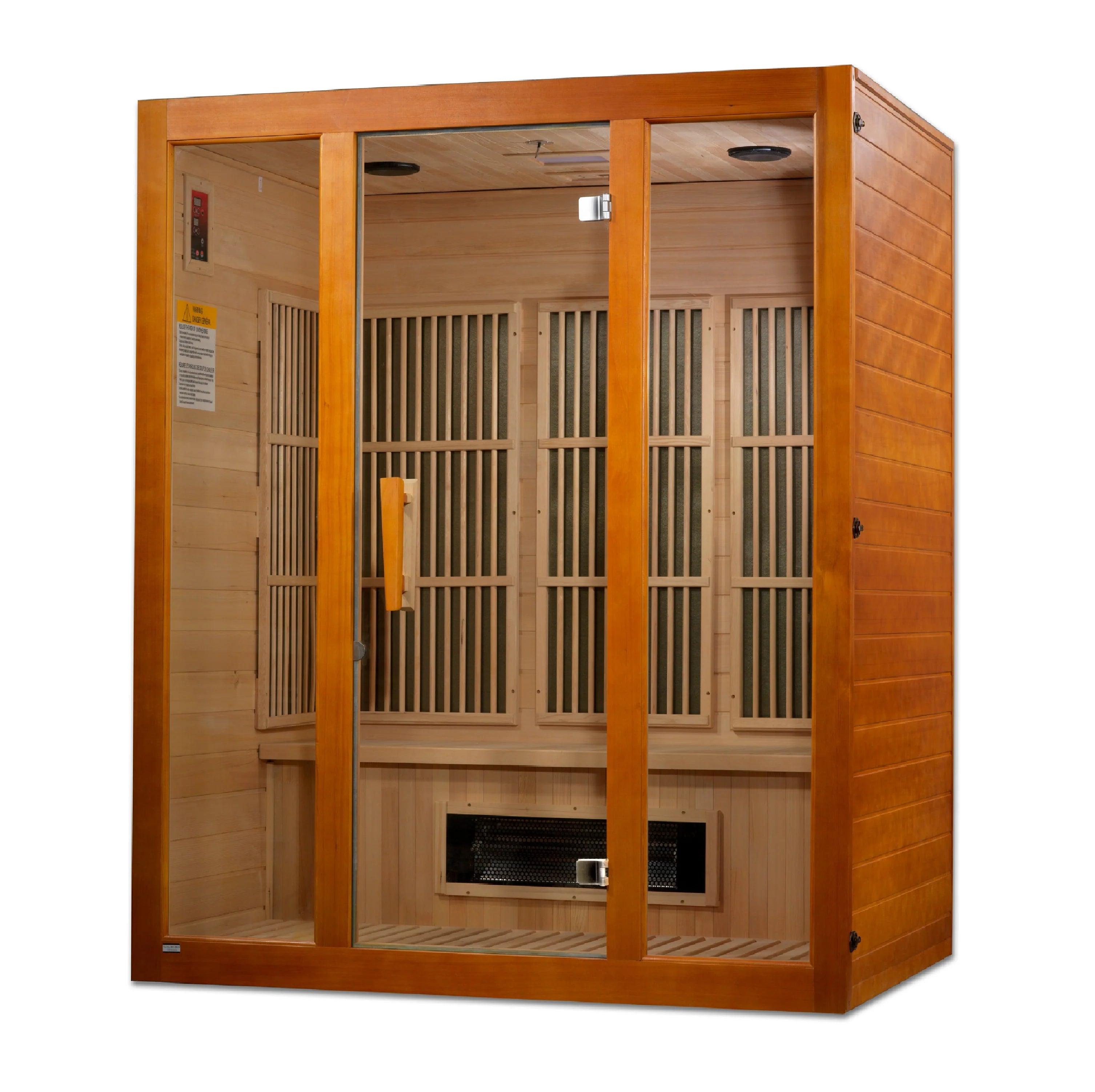 Maxxus "Alpine" Dual Technology 3-Person Low EMF FAR Infrared Sauna - Canadian Hemlock