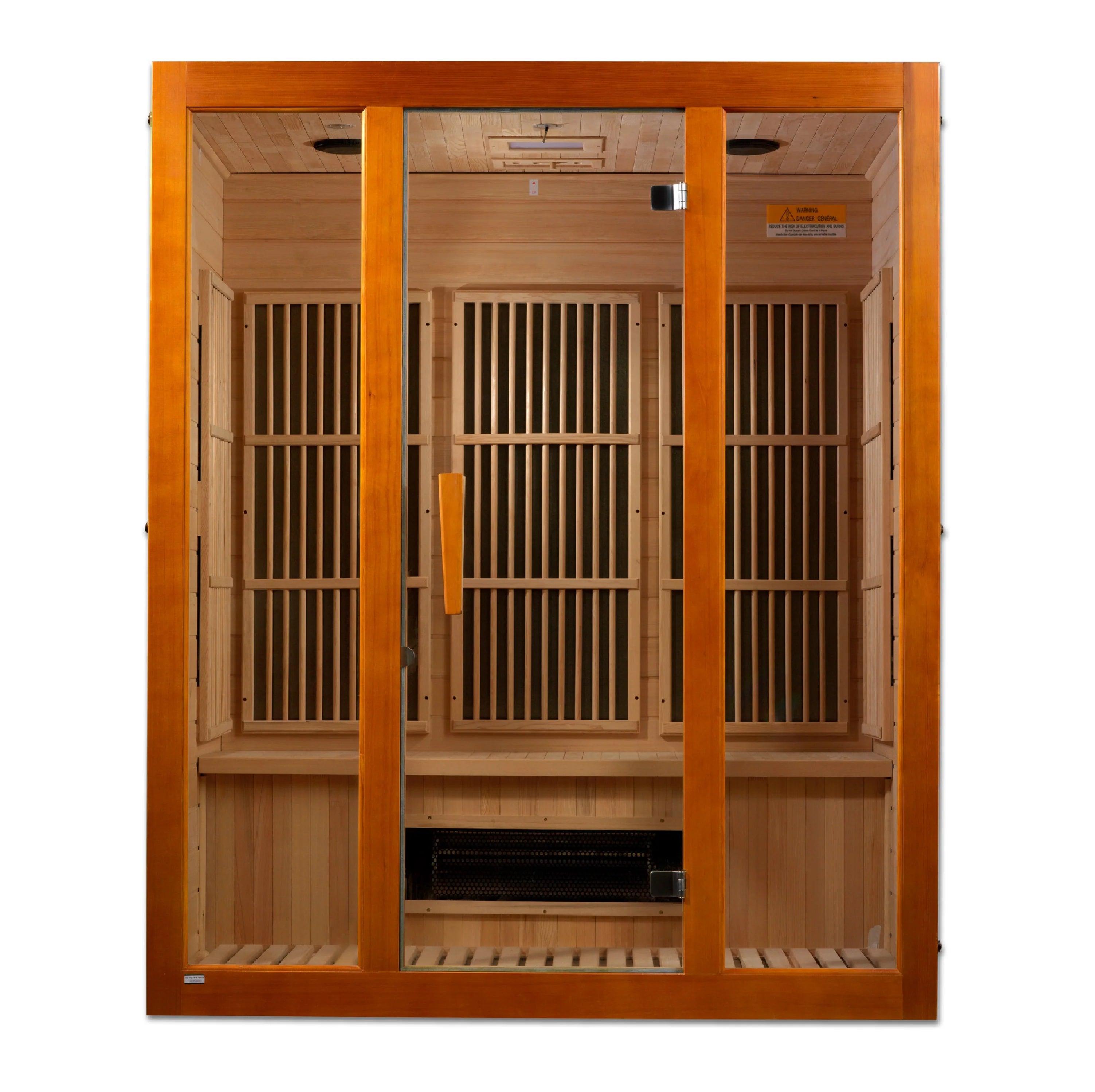 Maxxus "Alpine" Dual Technology 3-Person Low EMF FAR Infrared Sauna - Canadian Hemlock