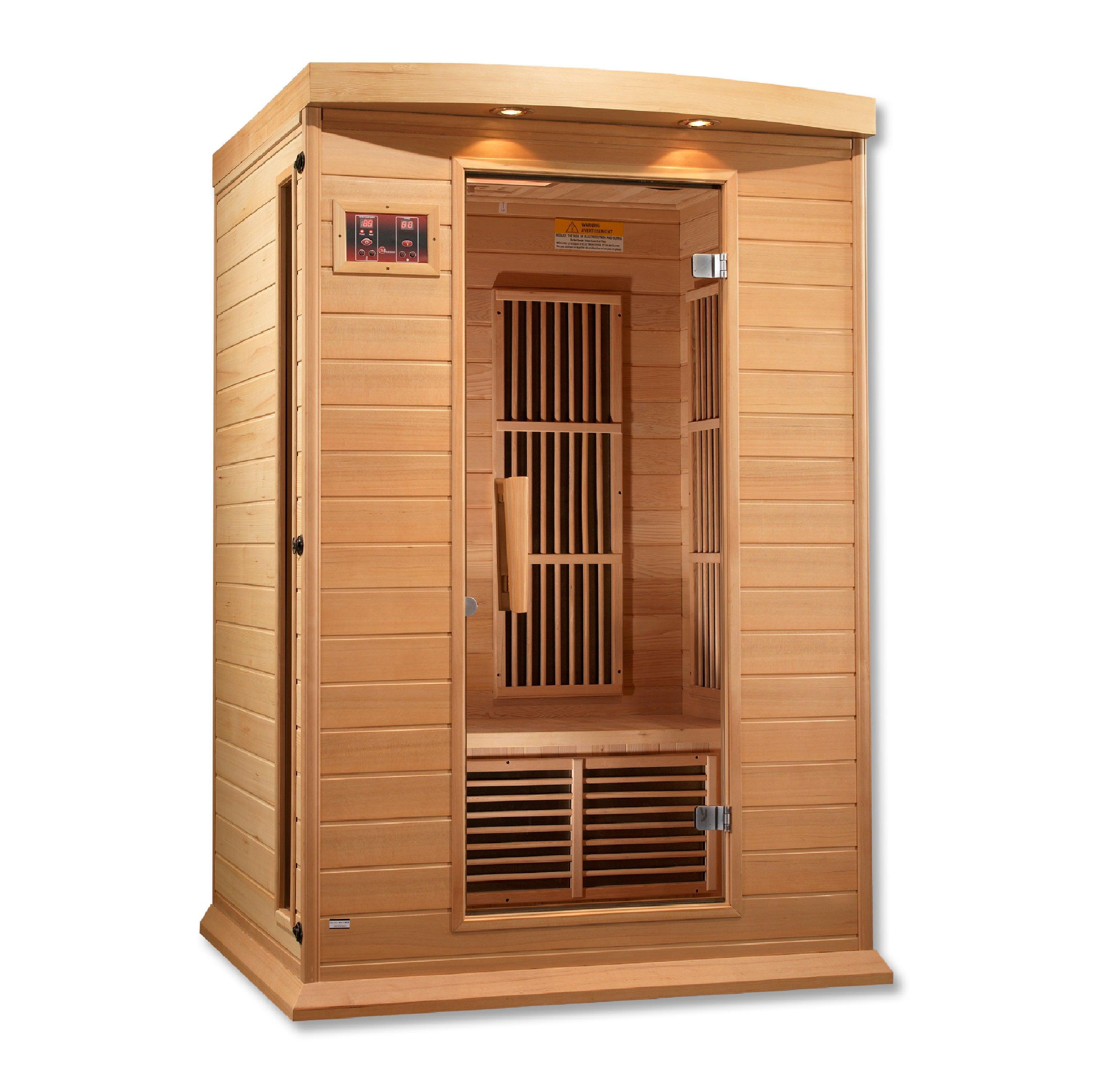 Maxxus Low EMF FAR Infrared Sauna – 2 Person Capacity, Canadian Hemlock Wood