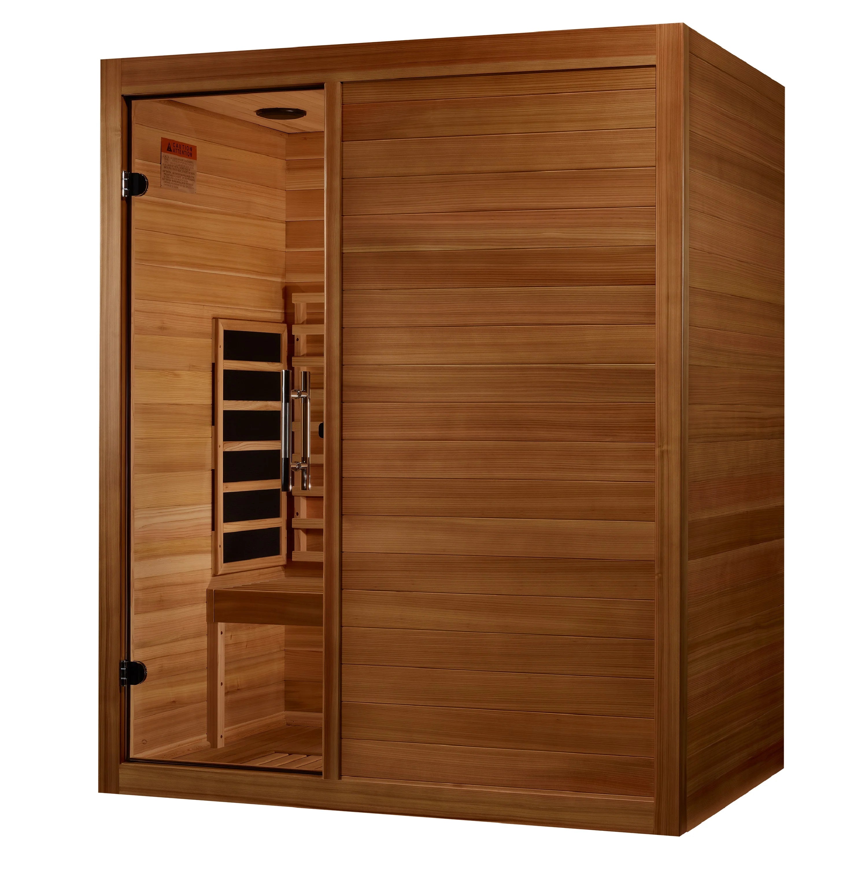 Maxxus S-Line 3 Person Indoor Infrared Sauna – Pacific Cedar, Full Spectrum Heating, Bluetooth