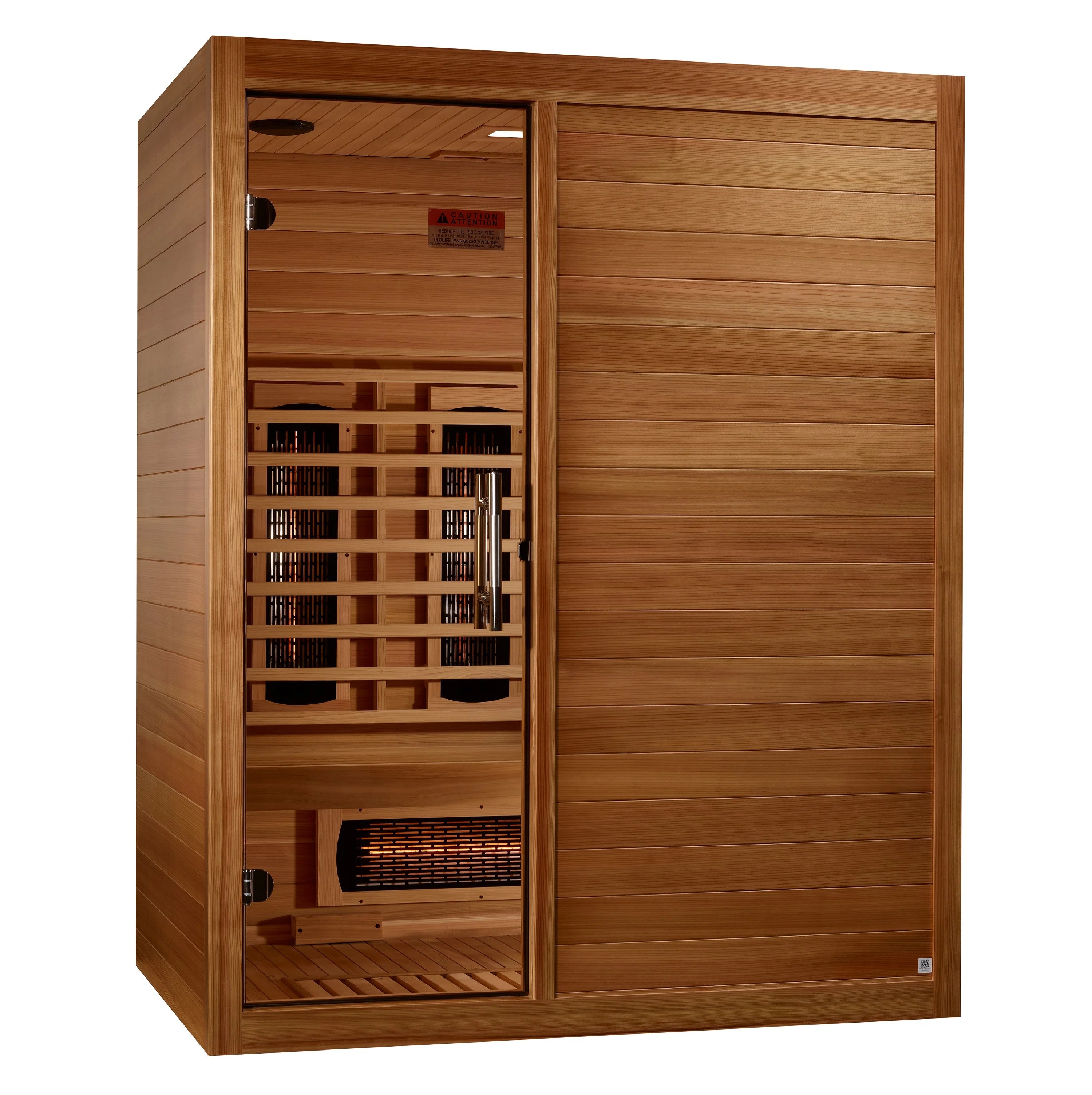 Maxxus S-Line 3 Person Indoor Infrared Sauna – Pacific Cedar, Full Spectrum Heating, Bluetooth