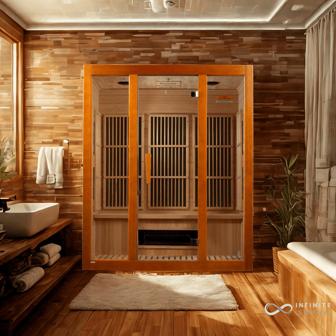 Maxxus "Alpine" Dual Technology 3-Person Low EMF FAR Infrared Sauna - Canadian Hemlock