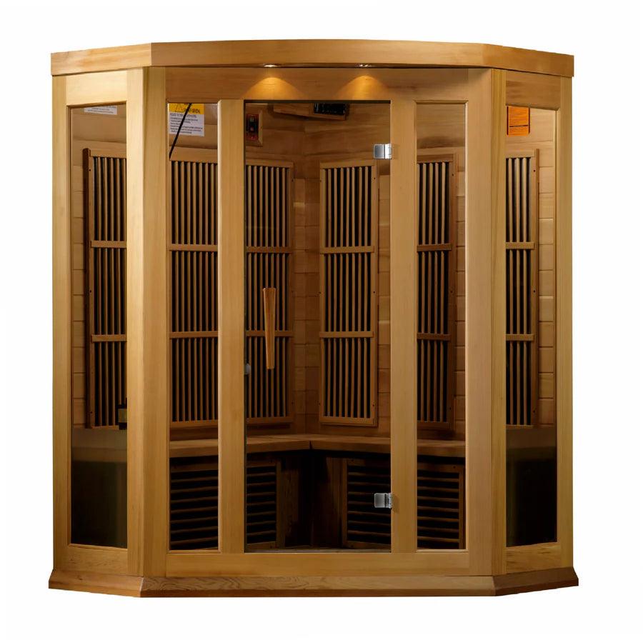 Maxxus 3 Person Corner FAR Infrared Sauna – Near Zero EMF