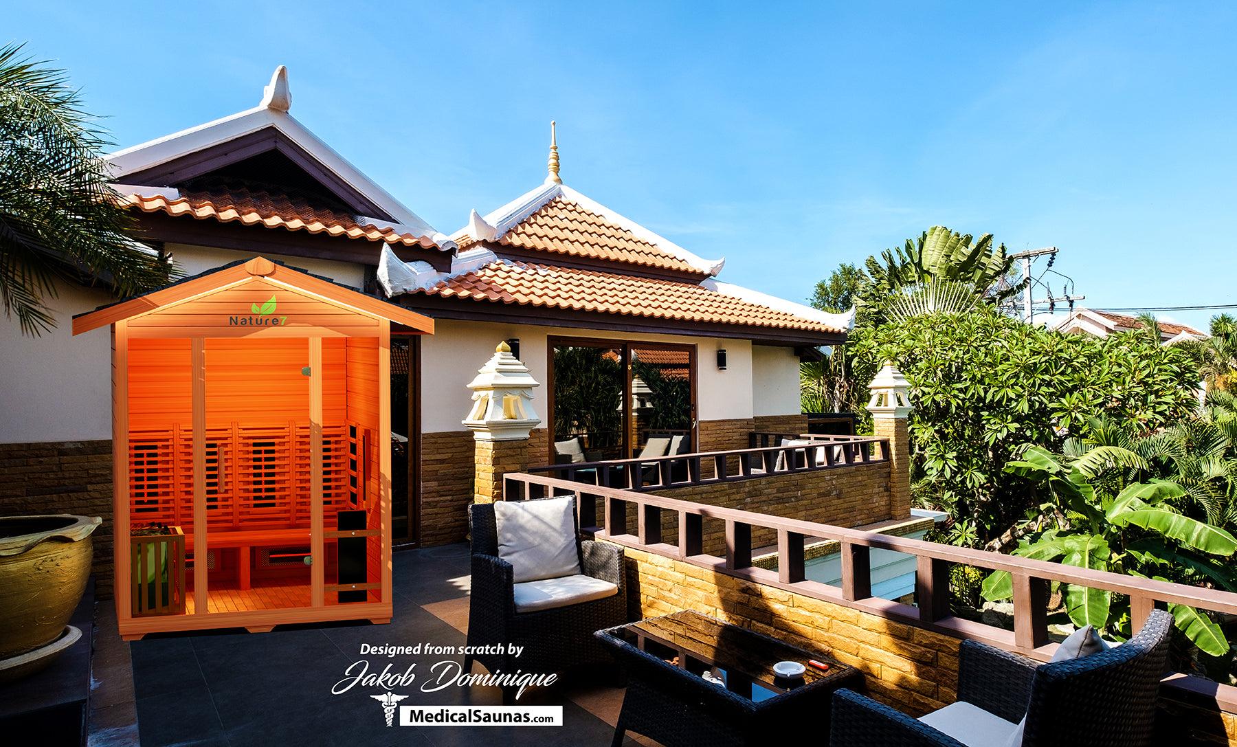 Medical Saunas Nature 7 – 4 Person Outdoor Hybrid Infrared & Steam