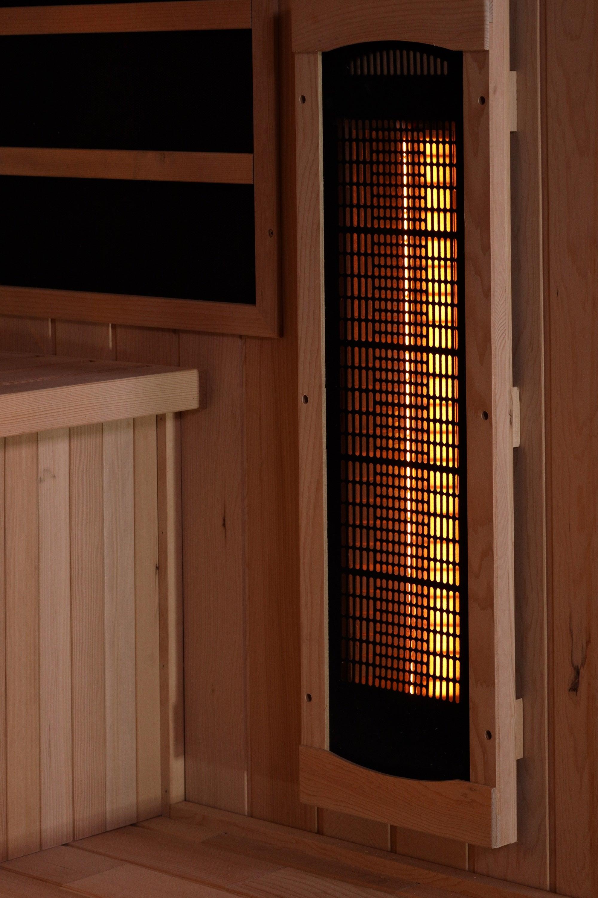 Golden Designs Reserve Edition 4 Person Full Spectrum Infrared Sauna with Himalayan Salt Bar