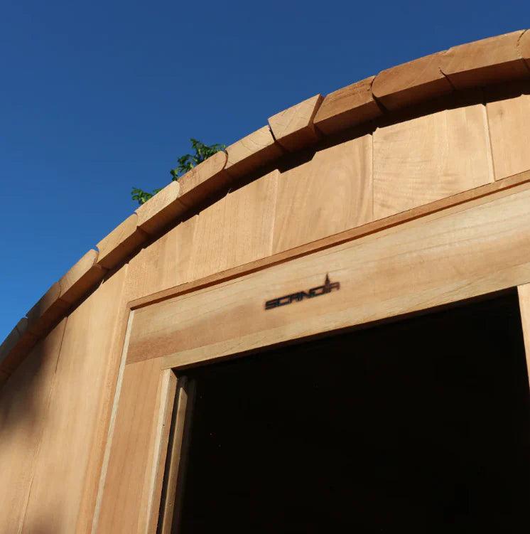 Scandia Electric Barrel Sauna Kit – 4-Person Capacity, Premium Cedar Construction