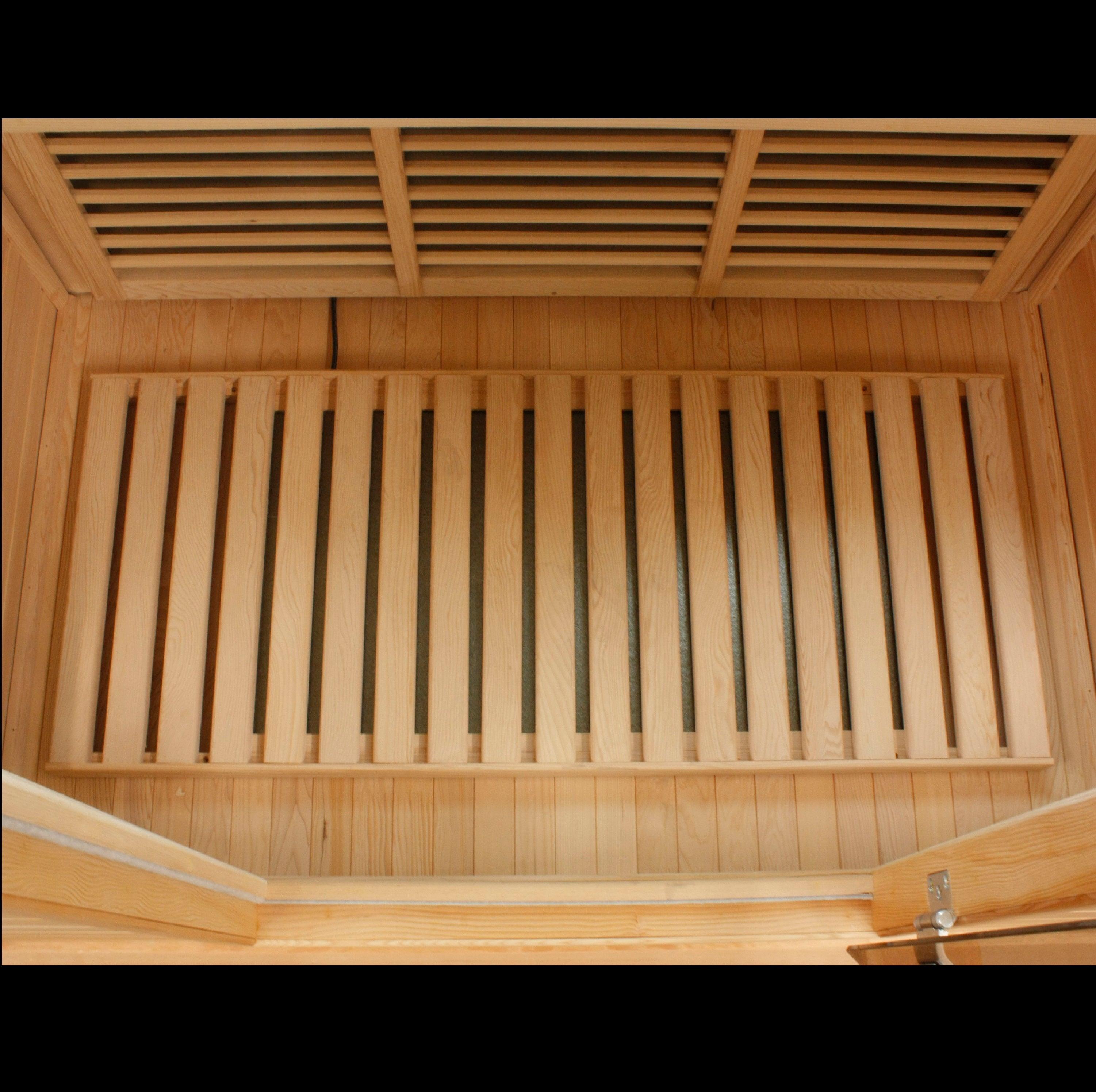 Maxxus Low EMF FAR Infrared Sauna – 3-Person Capacity, Canadian Hemlock Wood