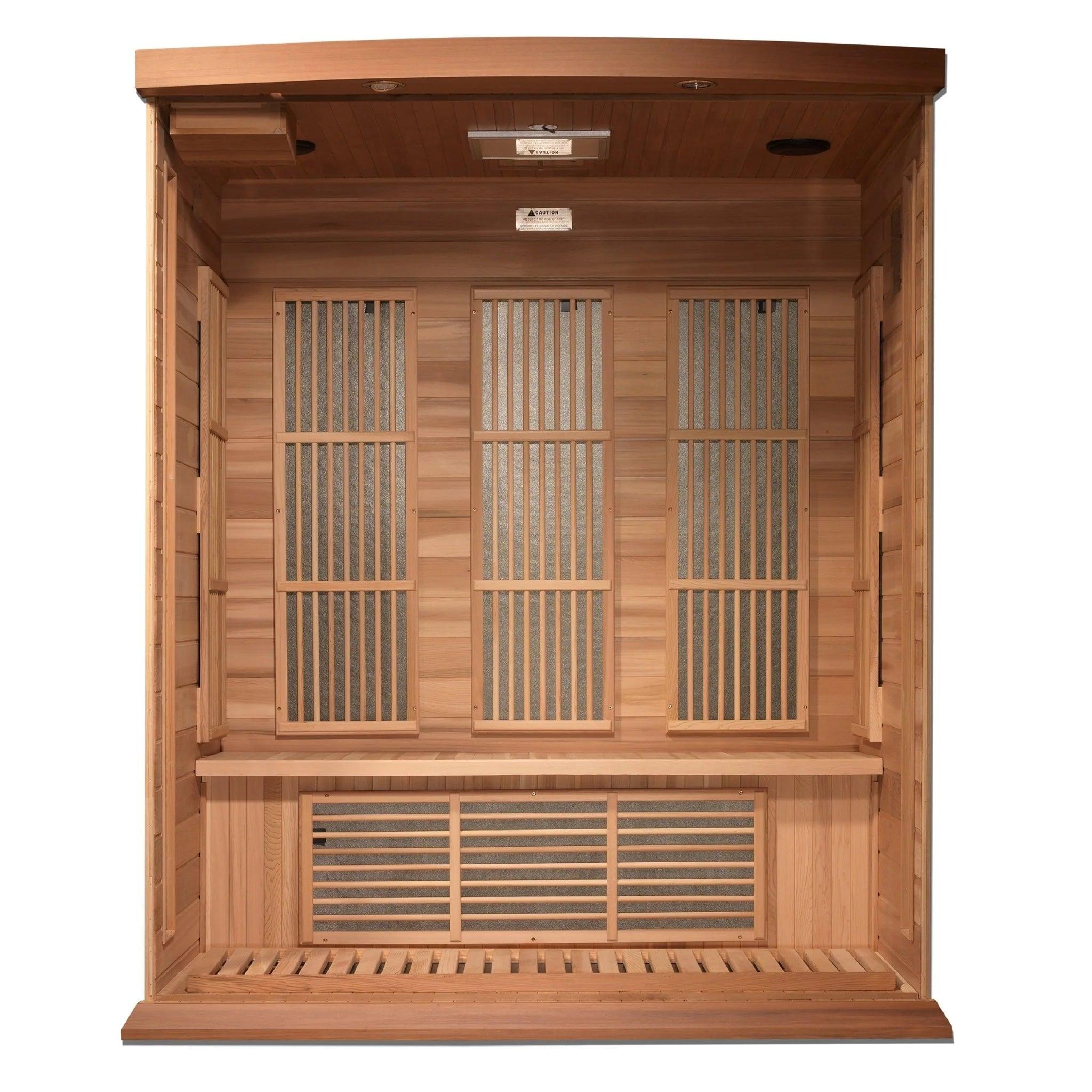 Maxxus "Elite" 3 Person Near Zero EMF FAR Infrared Sauna - Canadian Red Cedar