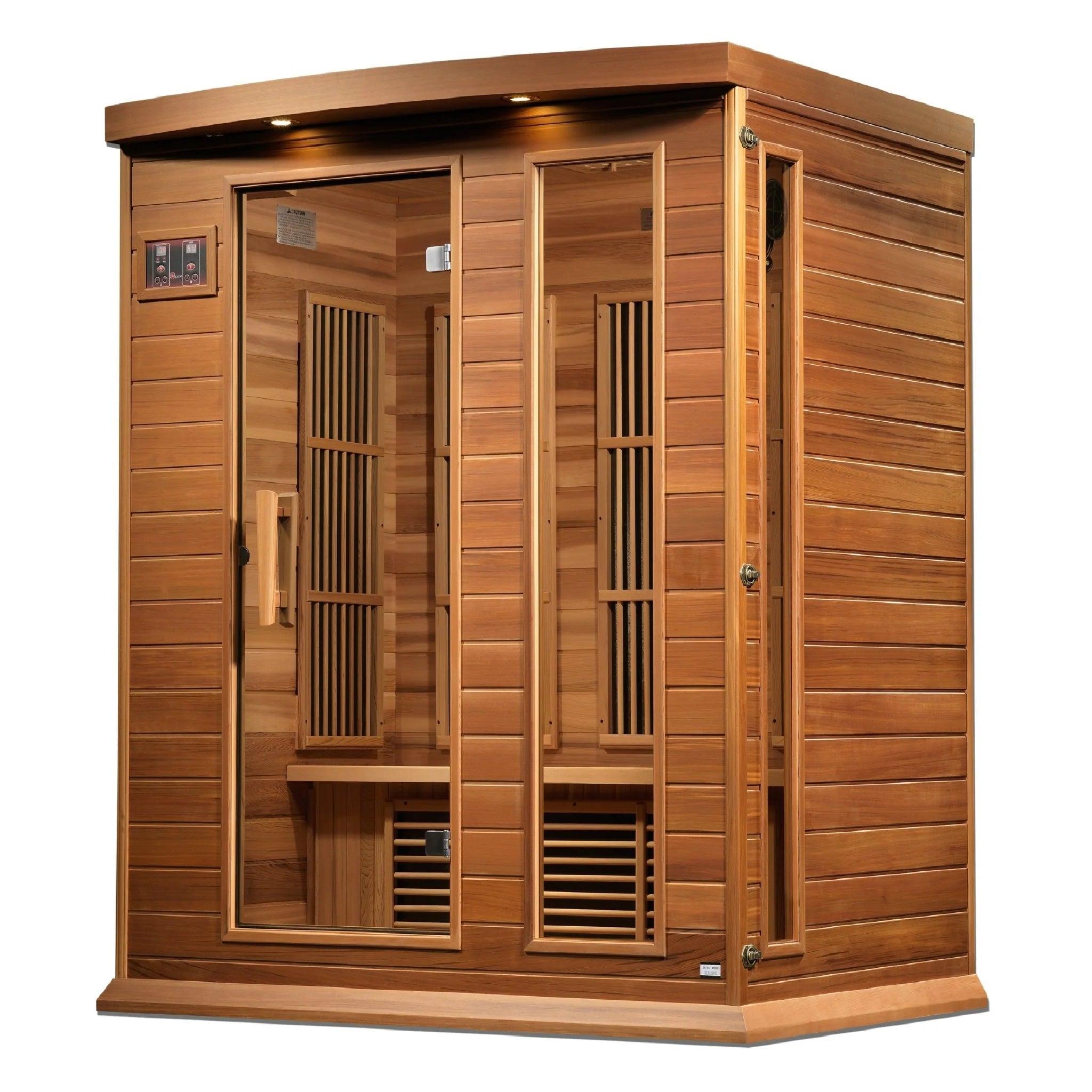 Maxxus "Elite" 3 Person Near Zero EMF FAR Infrared Sauna - Canadian Red Cedar