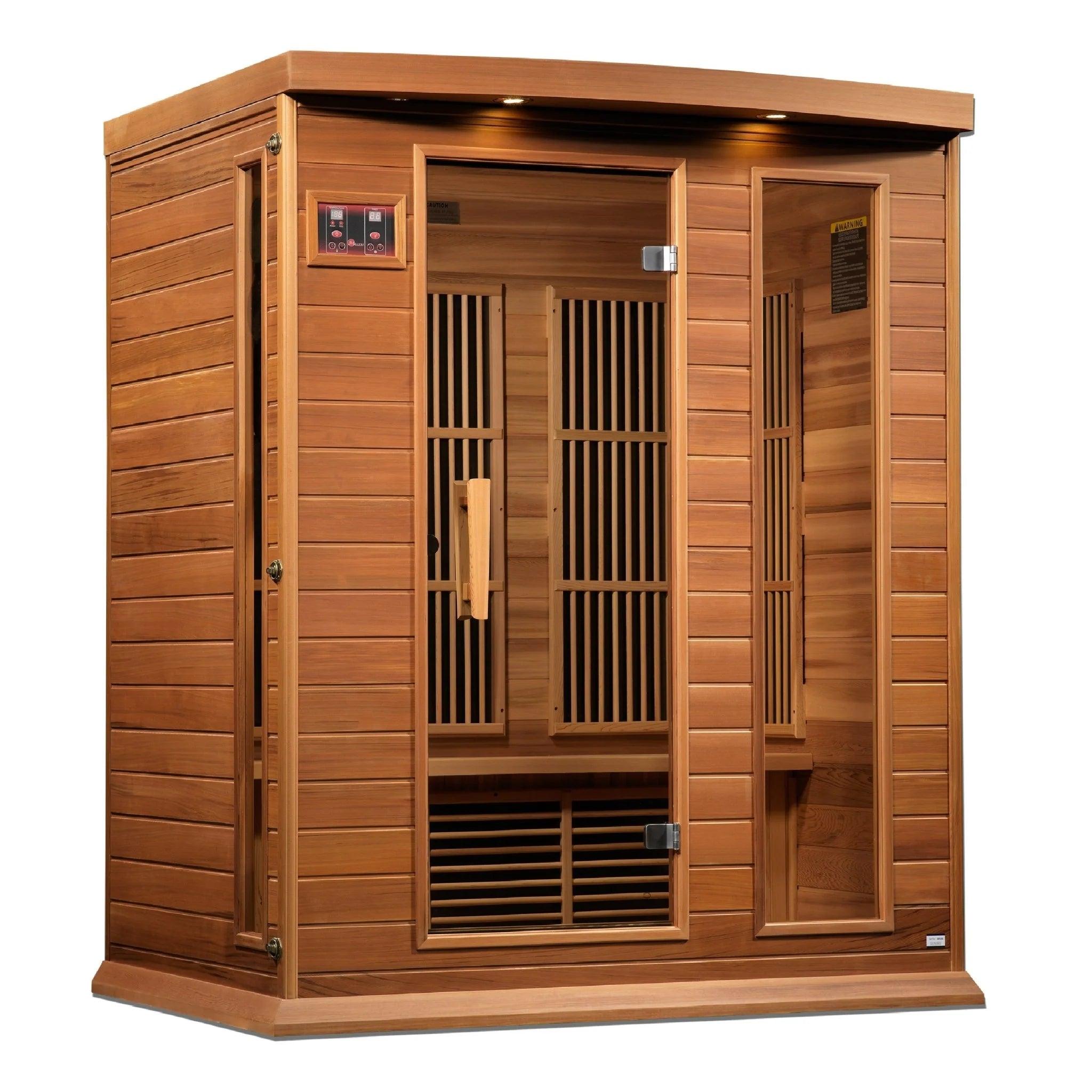 Maxxus "Elite" 3 Person Near Zero EMF FAR Infrared Sauna - Canadian Red Cedar