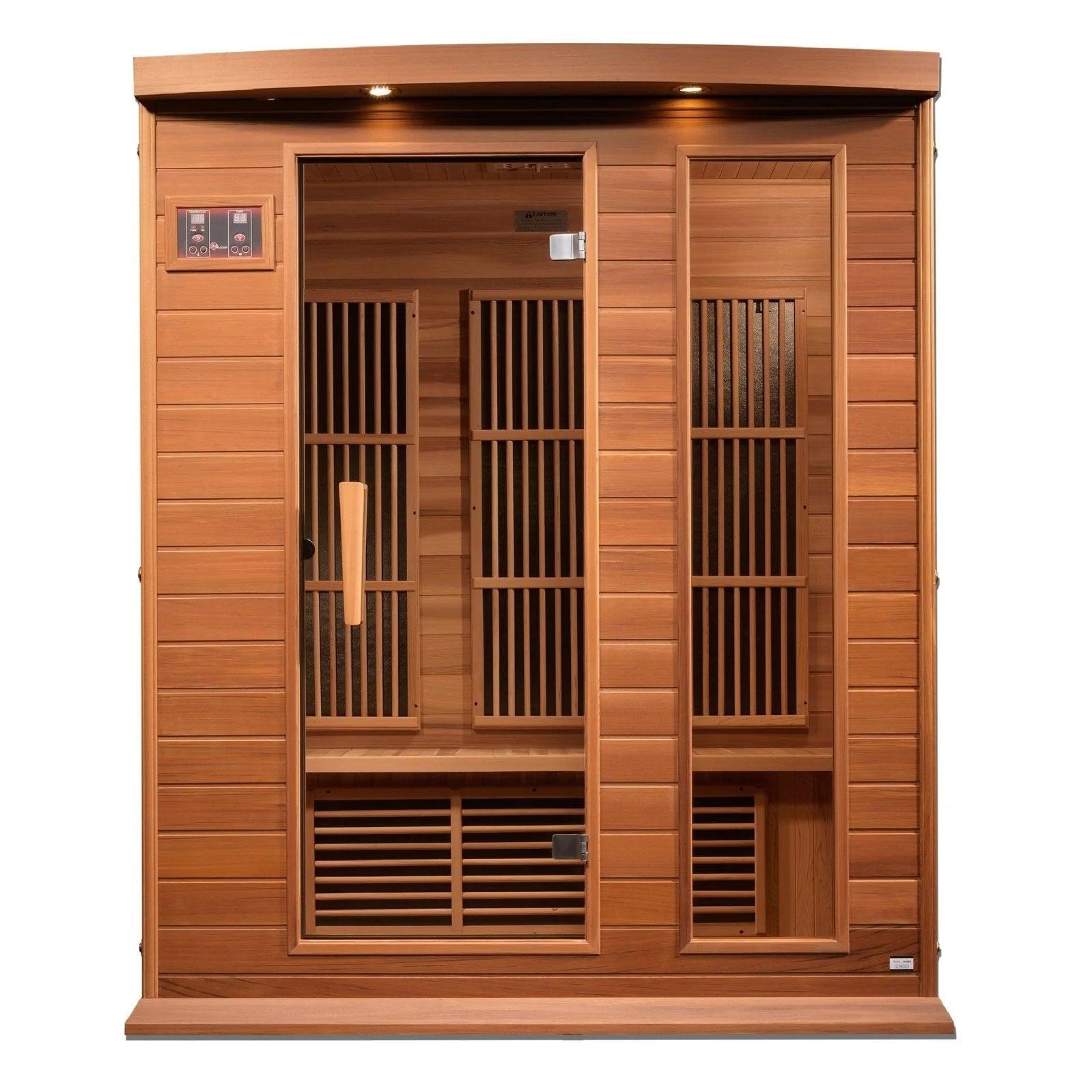 Maxxus "Elite" 3 Person Near Zero EMF FAR Infrared Sauna - Canadian Red Cedar