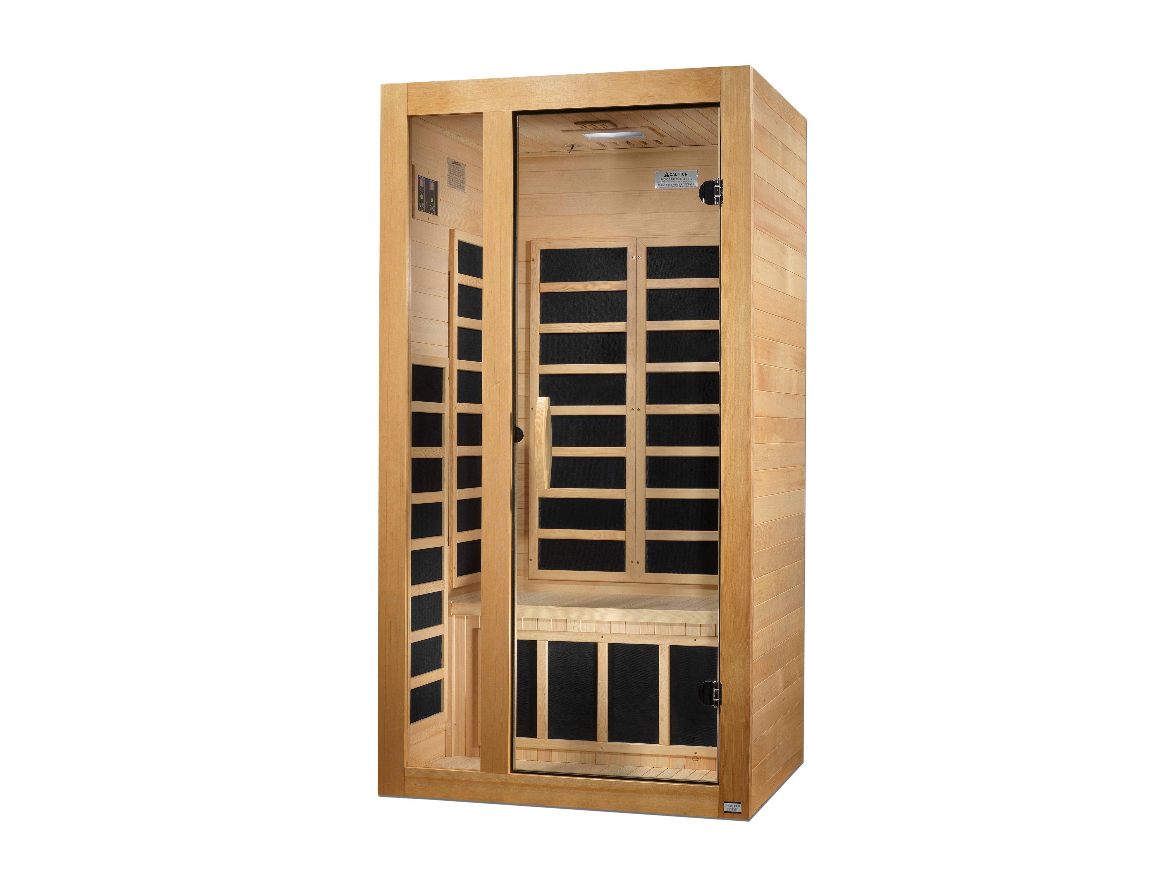 Dynamic Gracia 1-2 Person Low EMF Infrared Sauna Hemlock Wood, Bluetooth, Chromotherapy