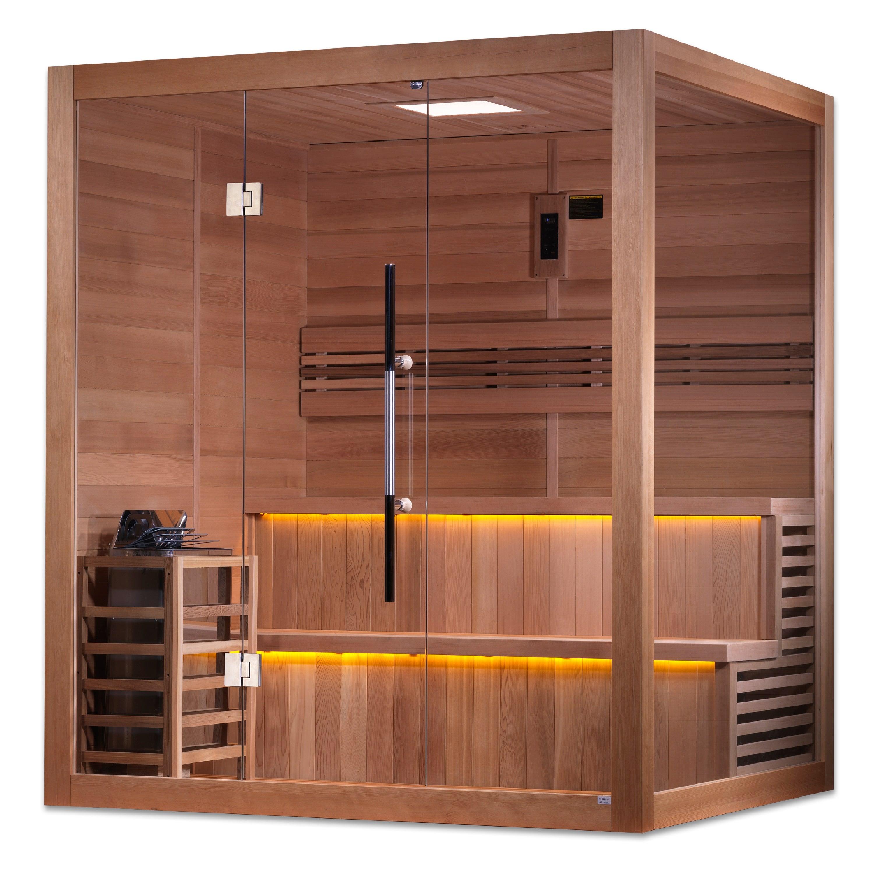 Golden Designs Kuusamo 6 Person Traditional Sauna with Chromotherapy Lighting