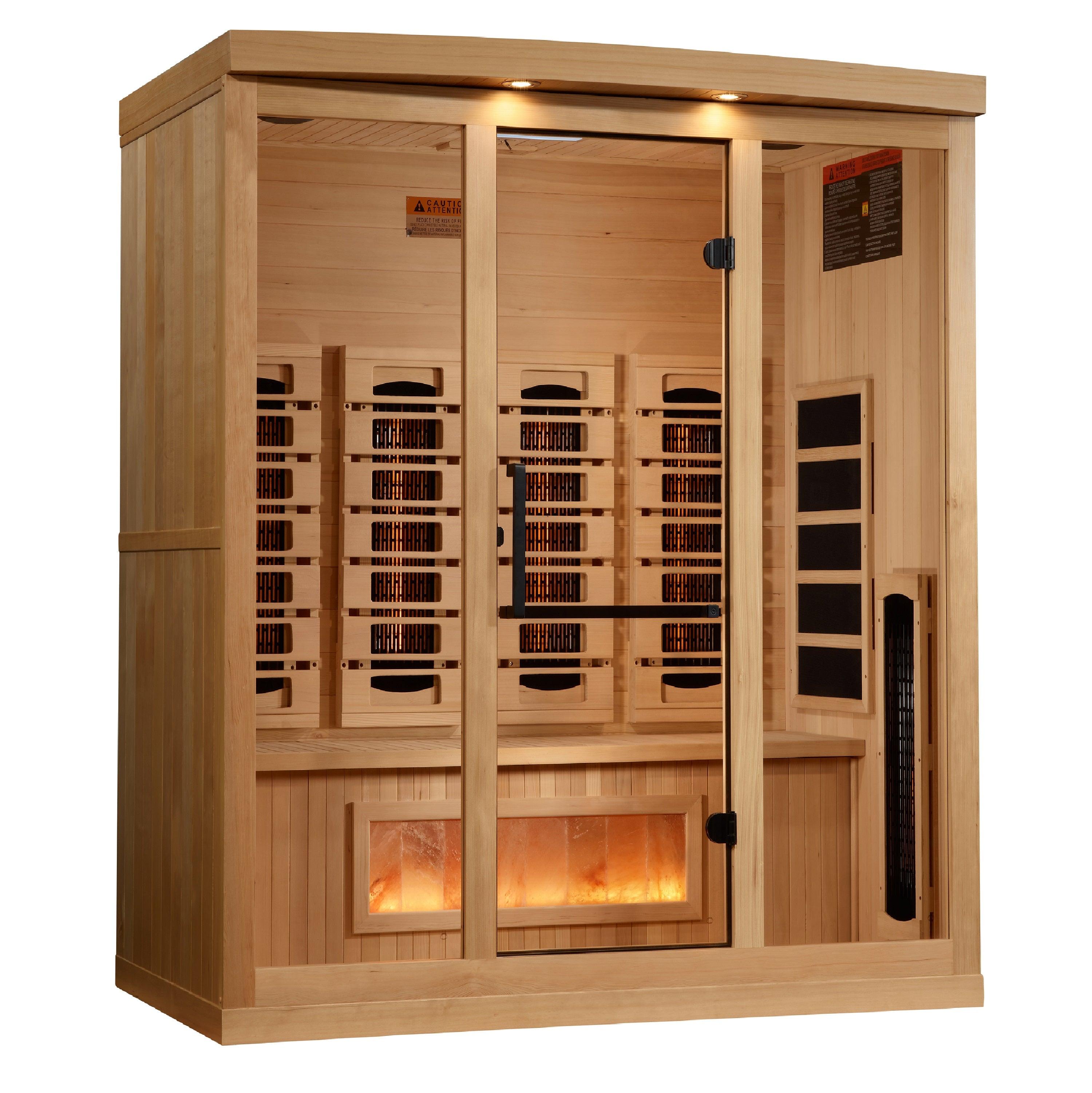 Golden Designs Reserve Edition 4 Person Full Spectrum Infrared Sauna with Himalayan Salt Bar