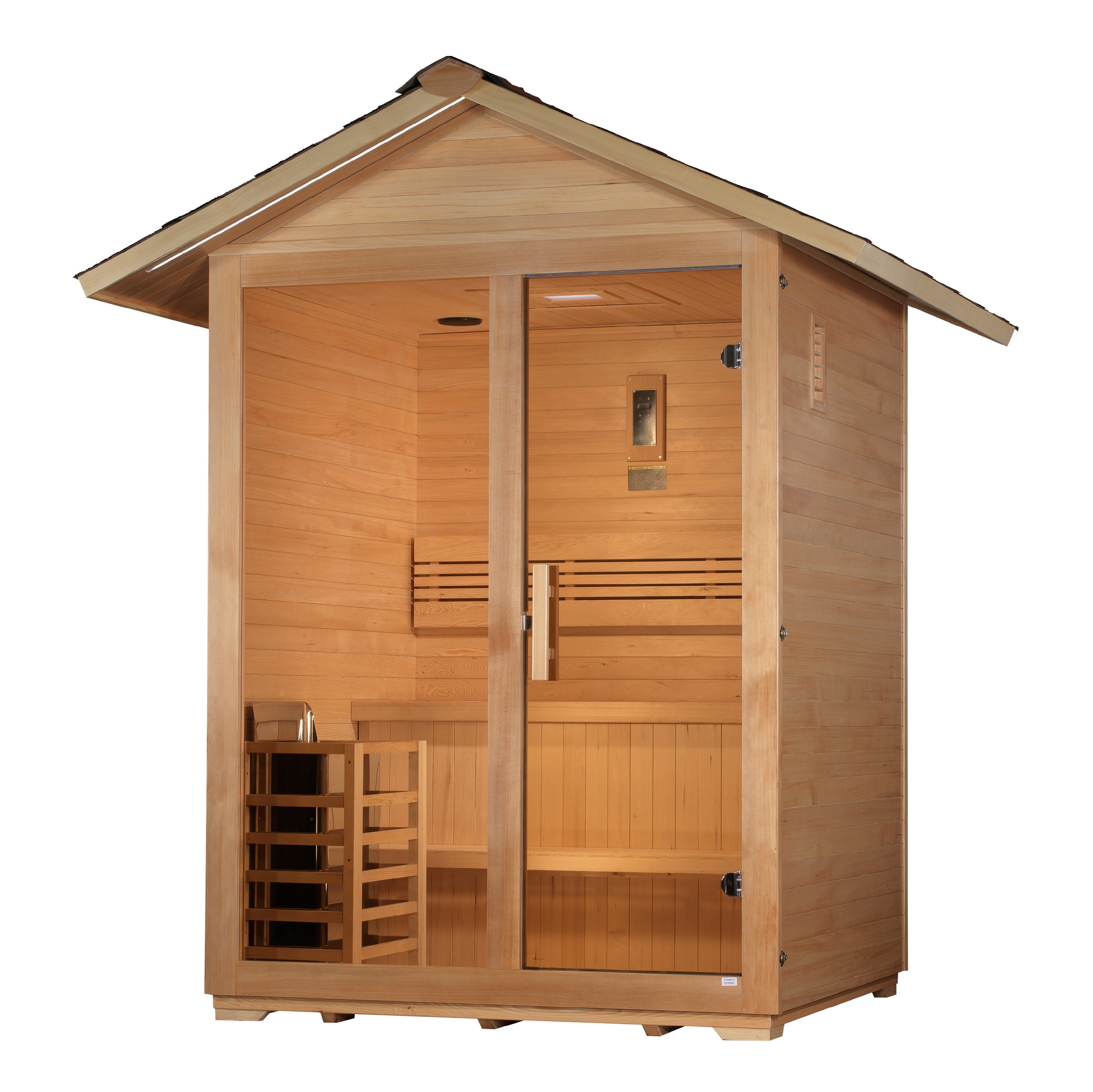 Golden Designs Arlberg 3 Person Traditional Outdoor Sauna with Chromotherapy Lighting