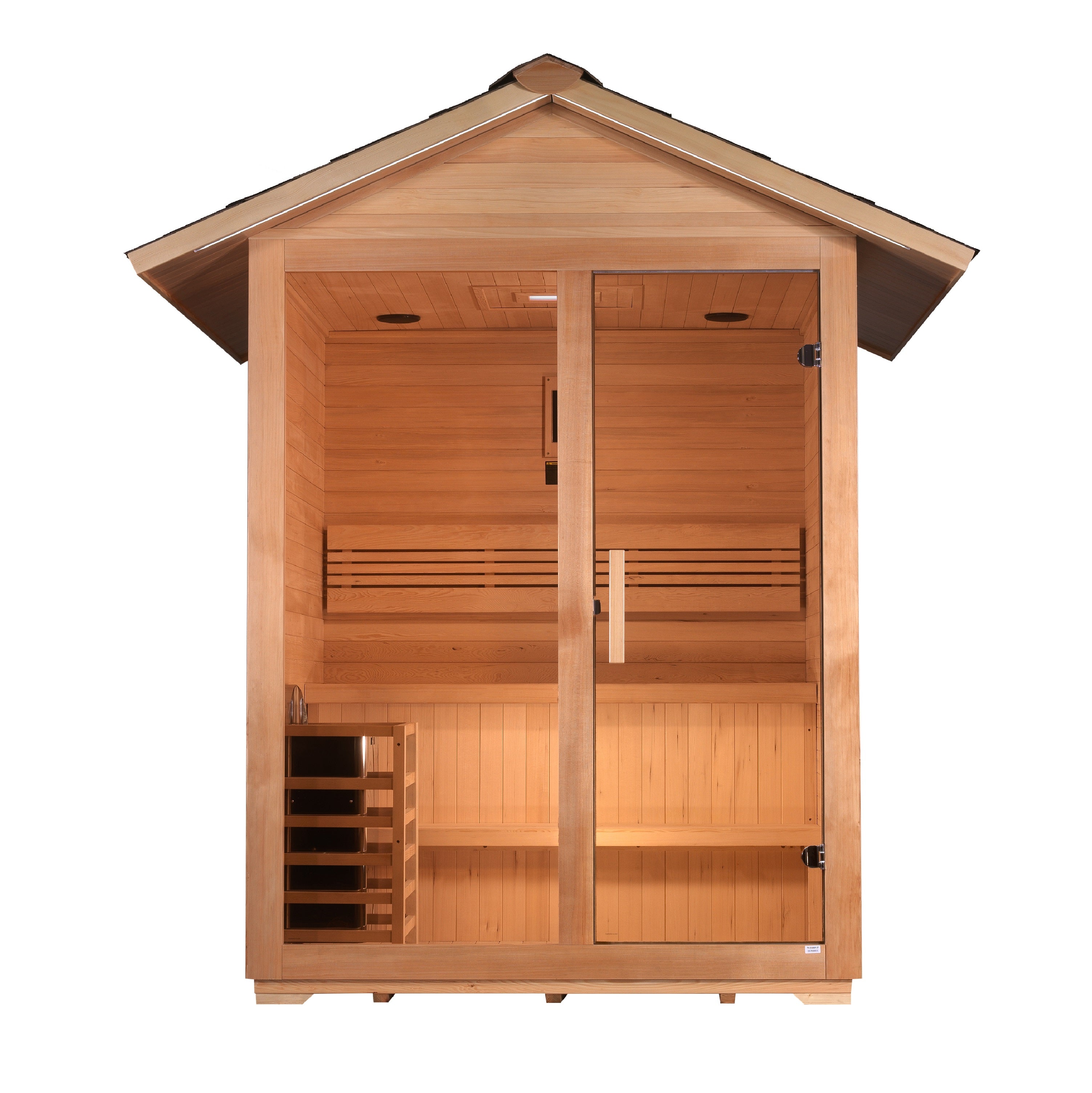 Golden Designs Arlberg 3 Person Traditional Outdoor Sauna with Chromotherapy Lighting