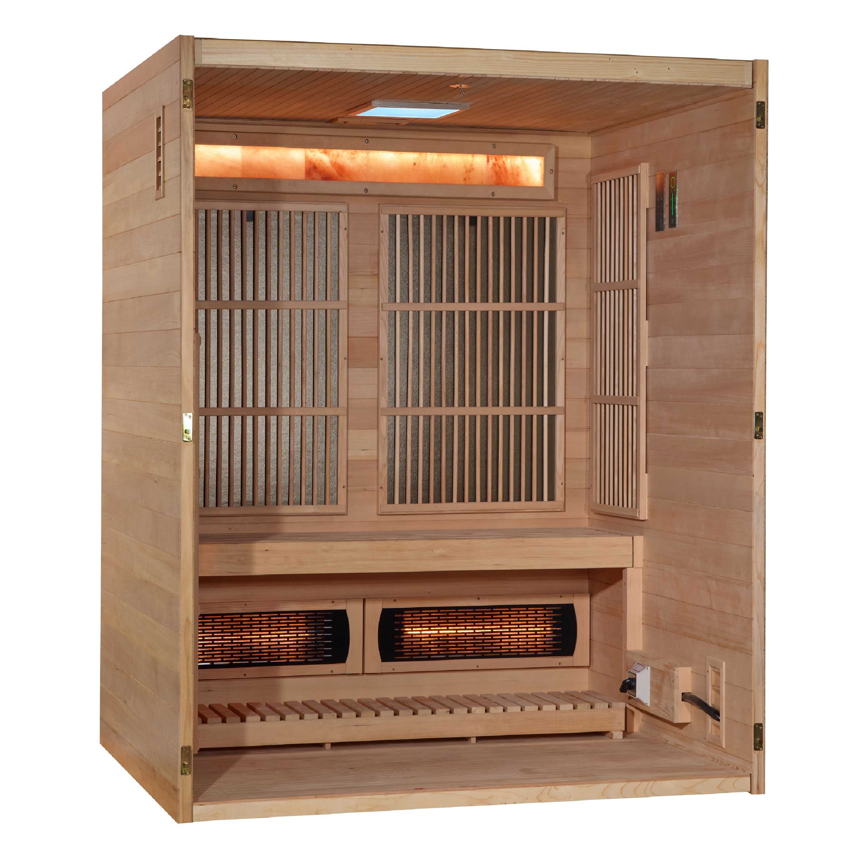 Golden Designs Soria 3 Person Hybrid Sauna Full Spectrum Infrared & Harvia Traditional Stove