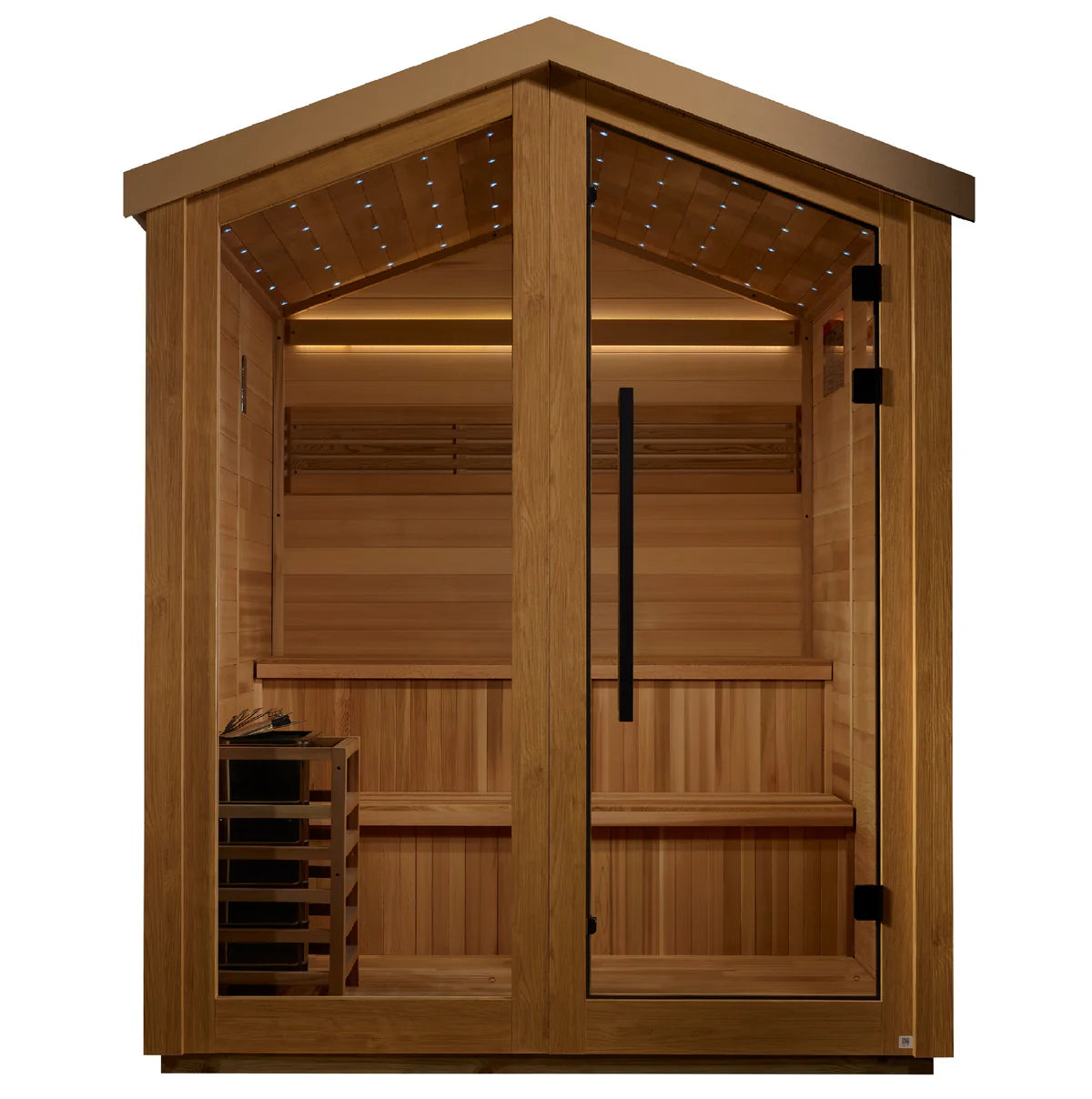 Golden Designs Kaarina 6 Person Outdoor Traditional Sauna with Galaxy Star Lighting