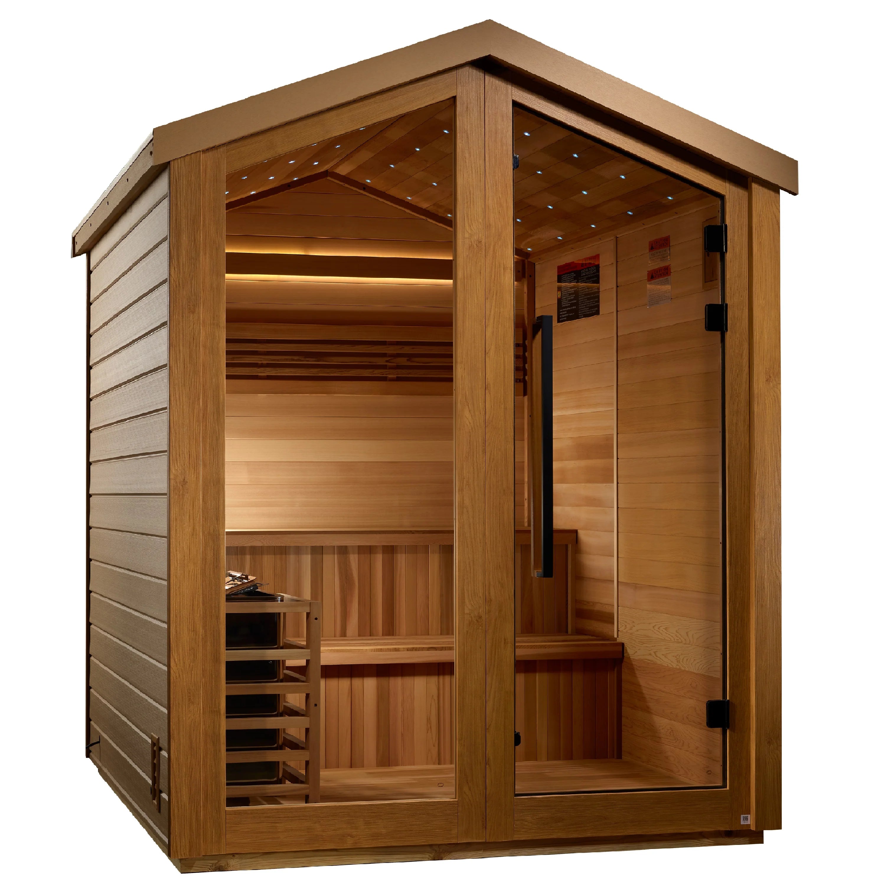 Golden Designs Kaarina 6 Person Outdoor Traditional Sauna with Galaxy Star Lighting