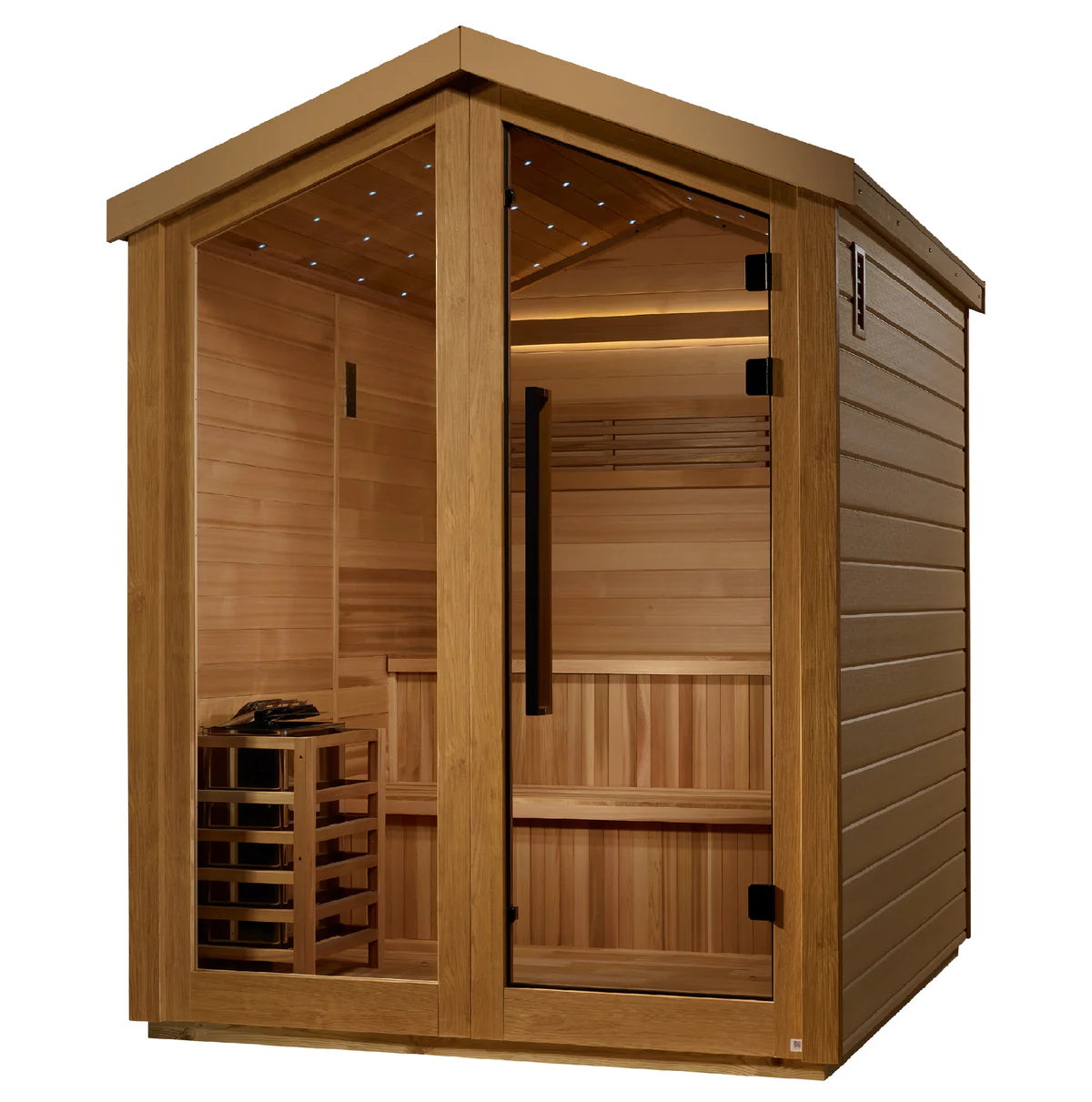 Golden Designs Kaarina 6 Person Outdoor Traditional Sauna with Galaxy Star Lighting