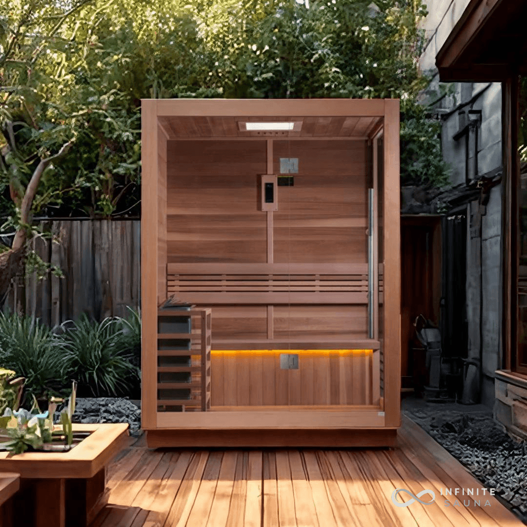 Golden Designs "Hanko Edition" 2-3 Person Indoor Traditional Sauna. Canadian Red Cedar Interior